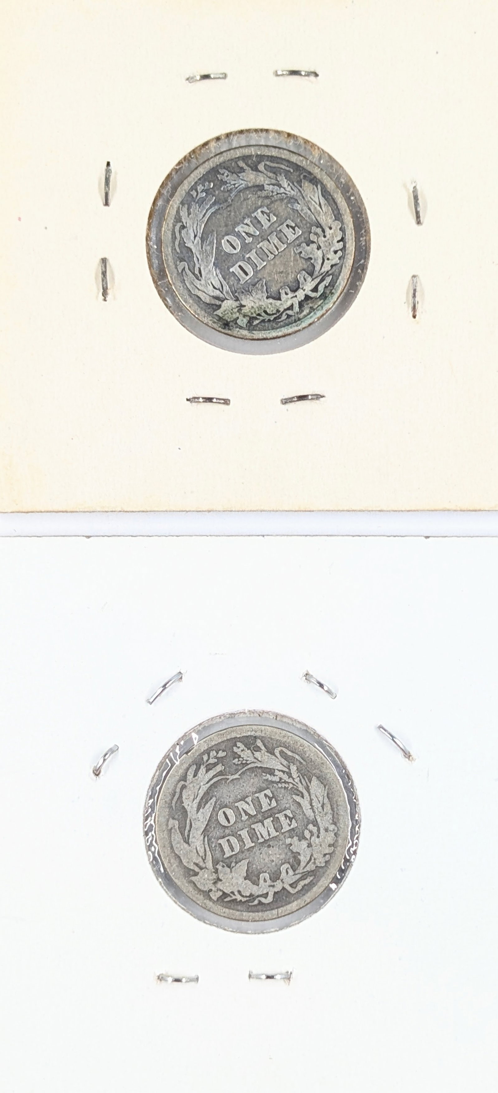 Lot of 2 Silver Barber Dimes - 1915, 1916 - 2