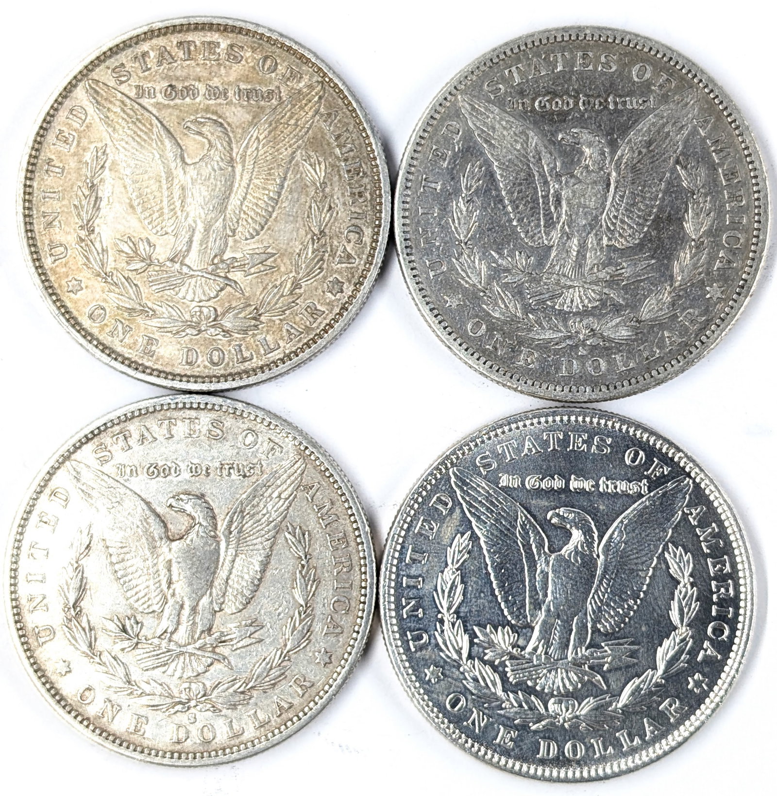 Lot of 4 Morgan Silver Dollars- 1880-1888 - 2