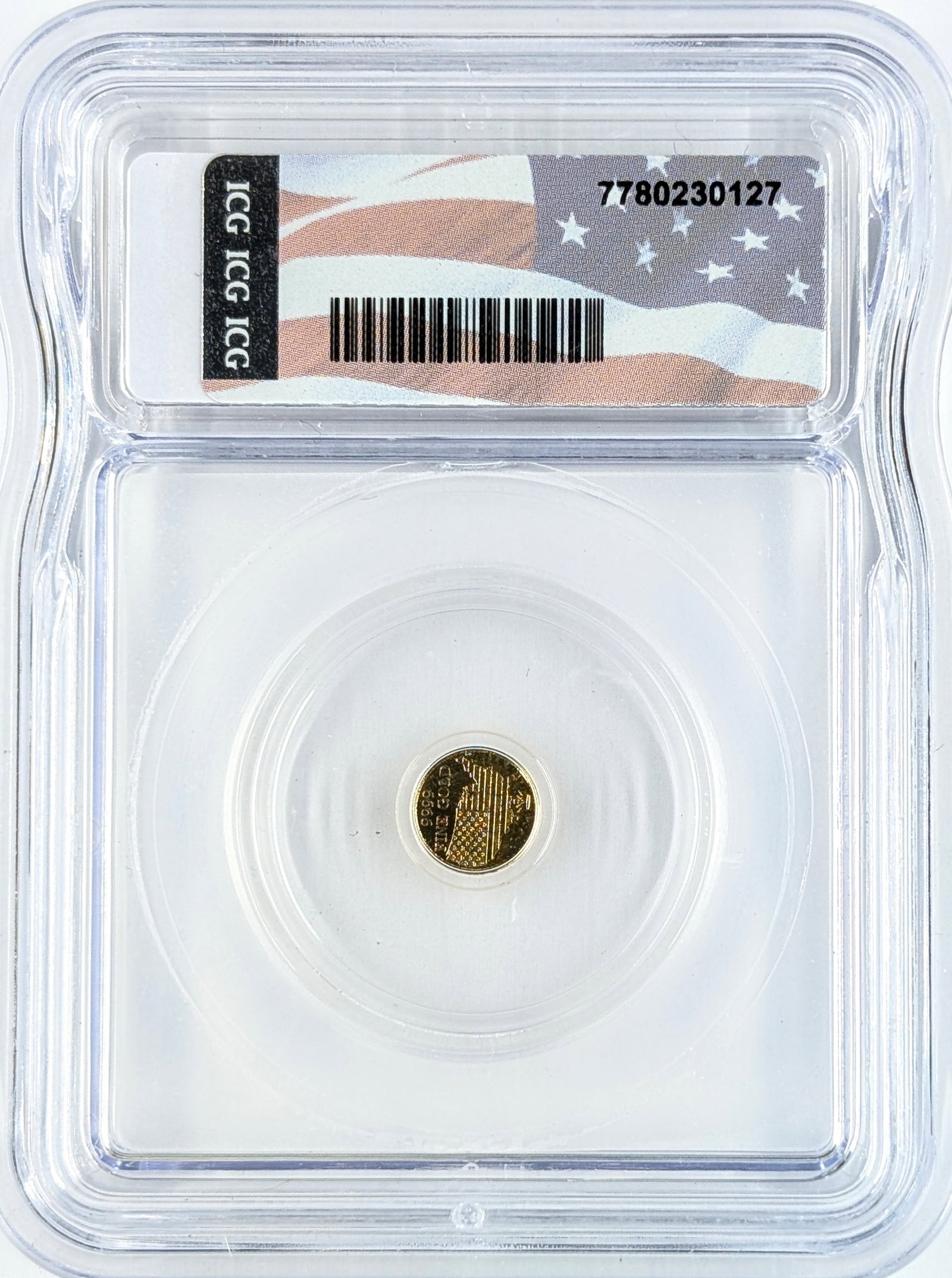 ICG 1/500th oz. MS70 Gold Round Eagle Head - 2