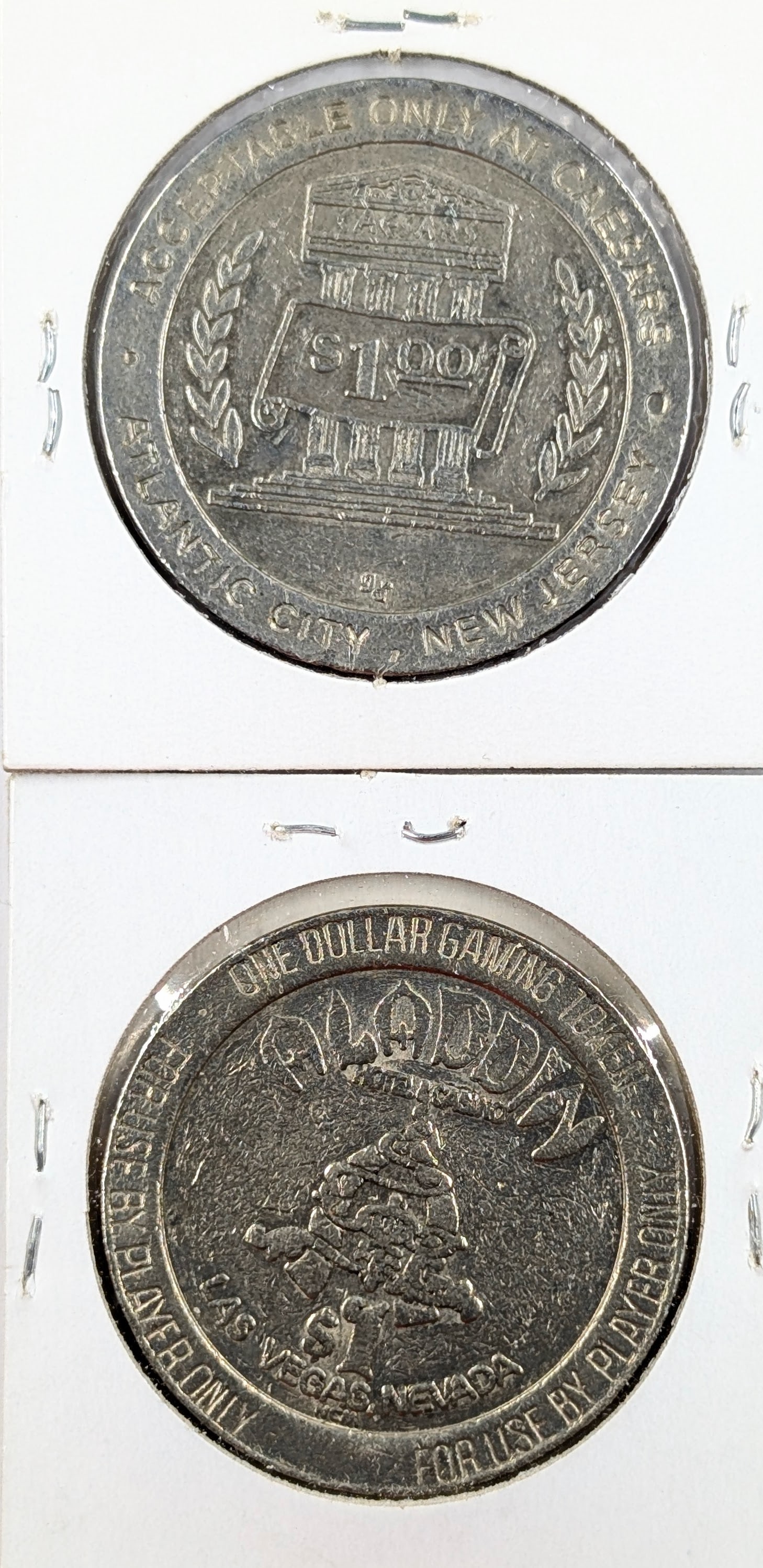 Lot of 2 Casino Tokens- Caesars, Las Vegas Aladdin - 2