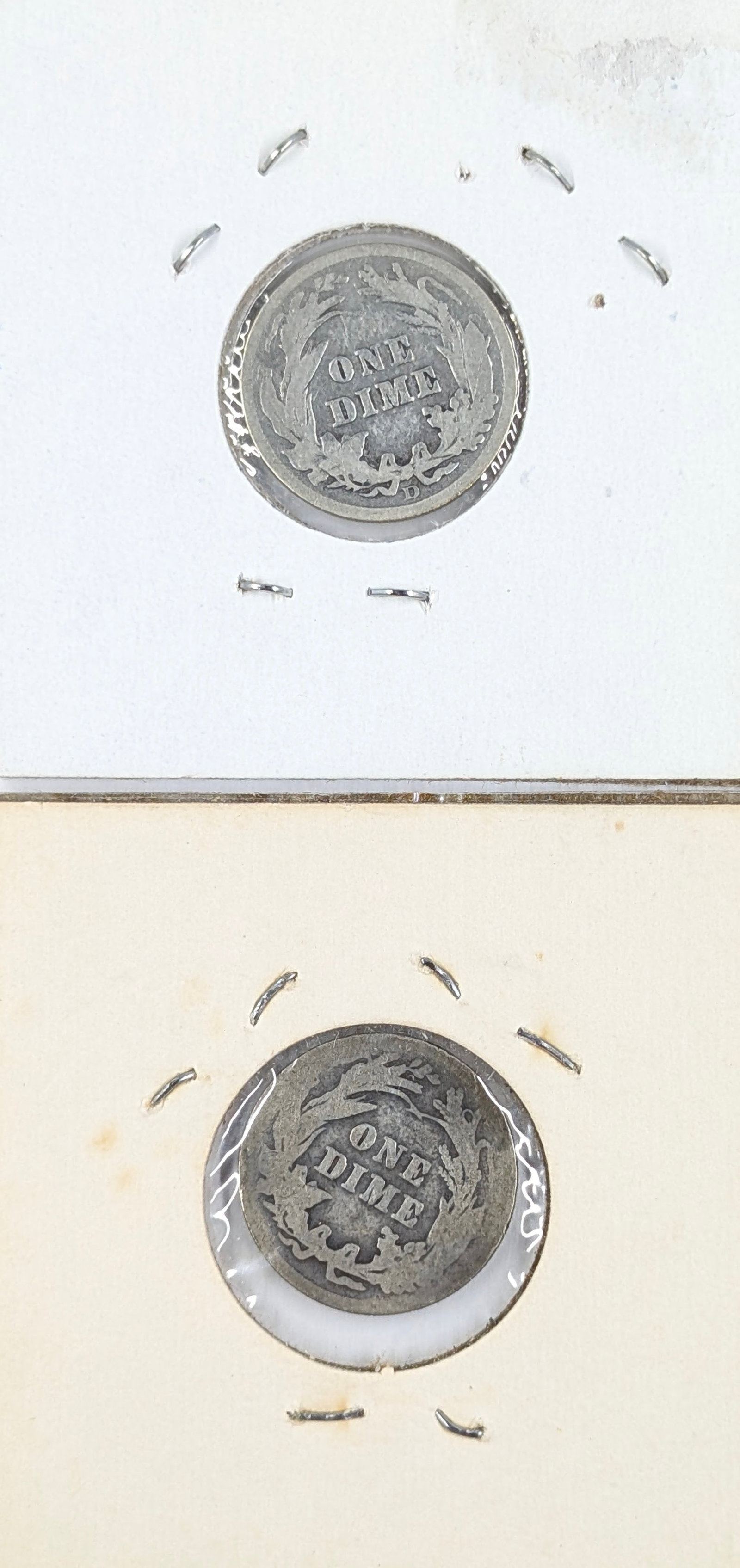 Lot of 2 Silver Barber Dimes- 1914-D, 1915 - 2