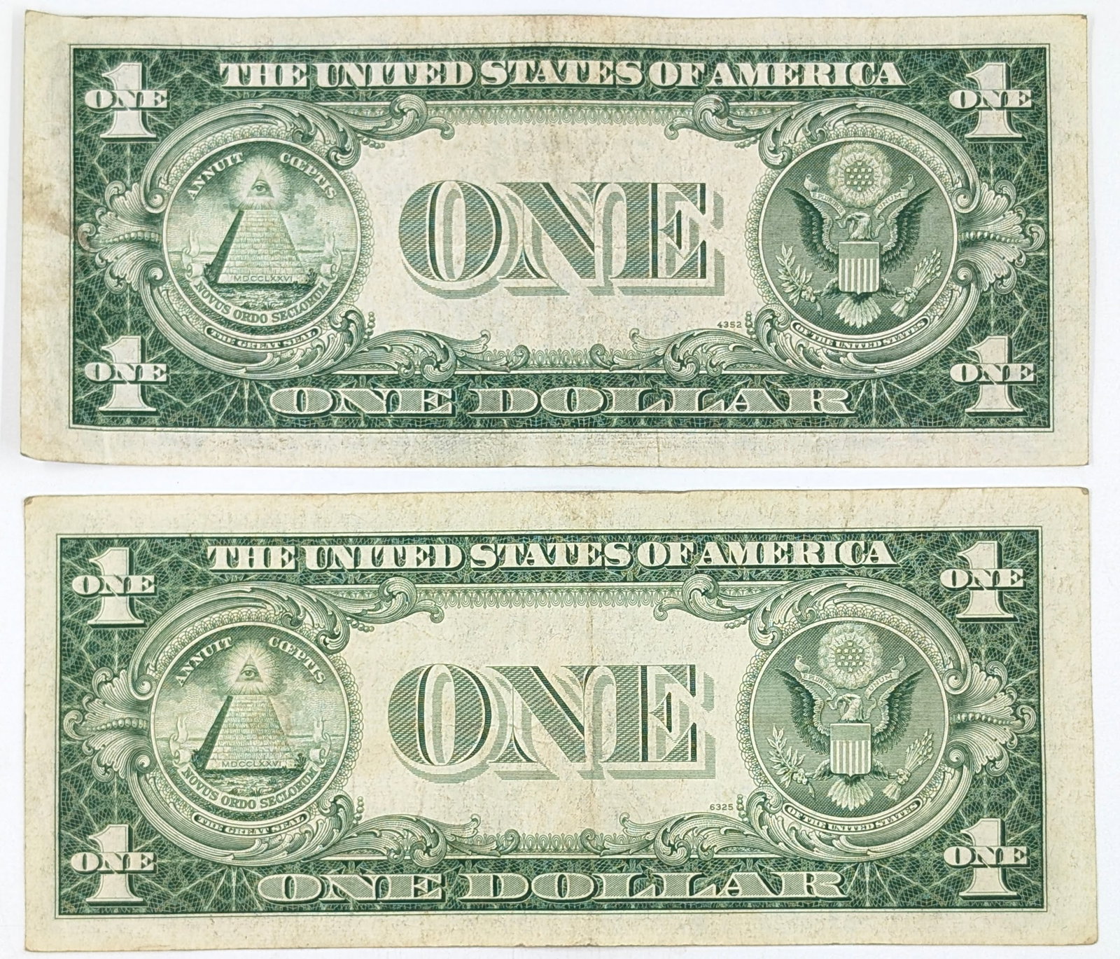 Lot of 2 - 1935 C/F $1 Notes - Silver Certificates - 2