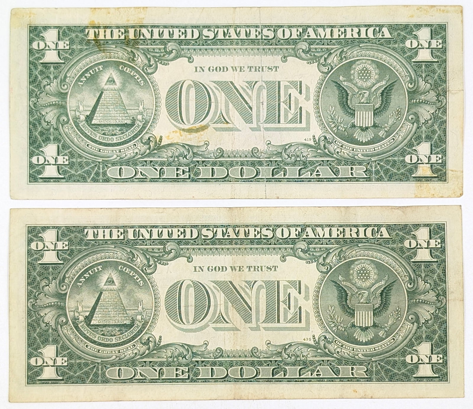 Lot of 2 - 1957 B $1 Notes - Silver Certificates - 2