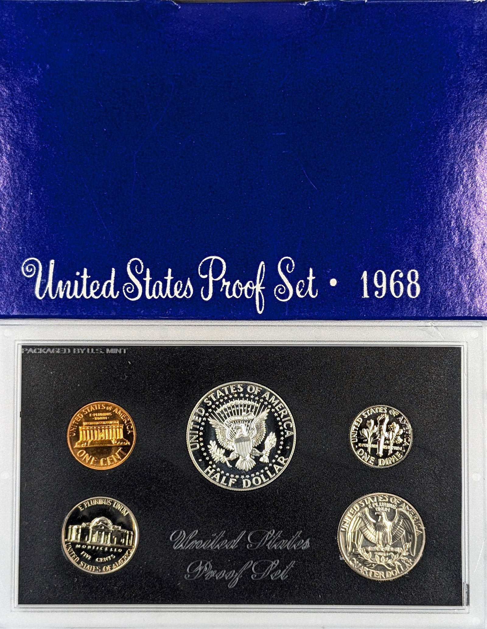 1968 US Mint Proof Set w/ Silver JFK Half - 2
