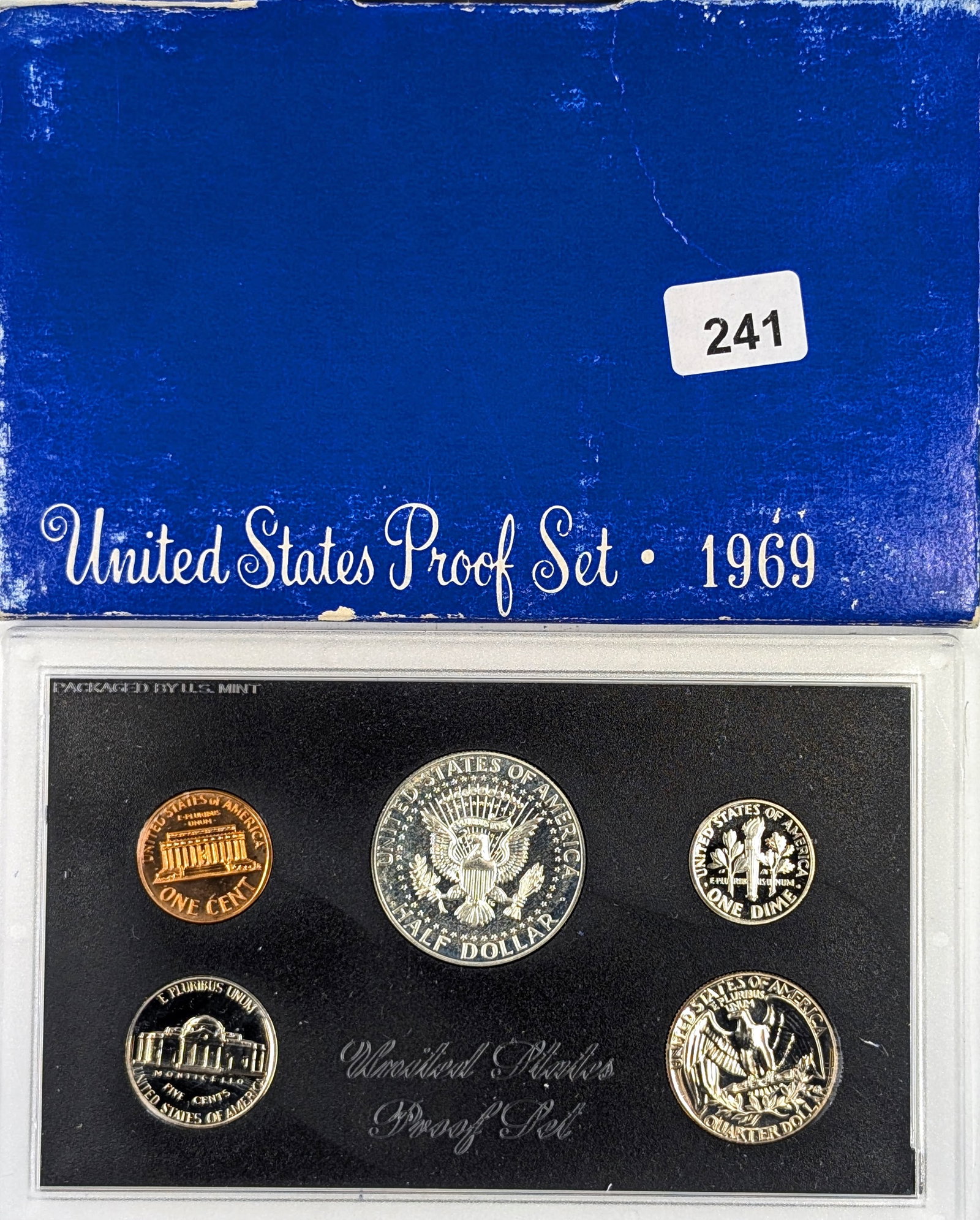 1969 US Mint Proof Set w/ Silver JFK Half - 2