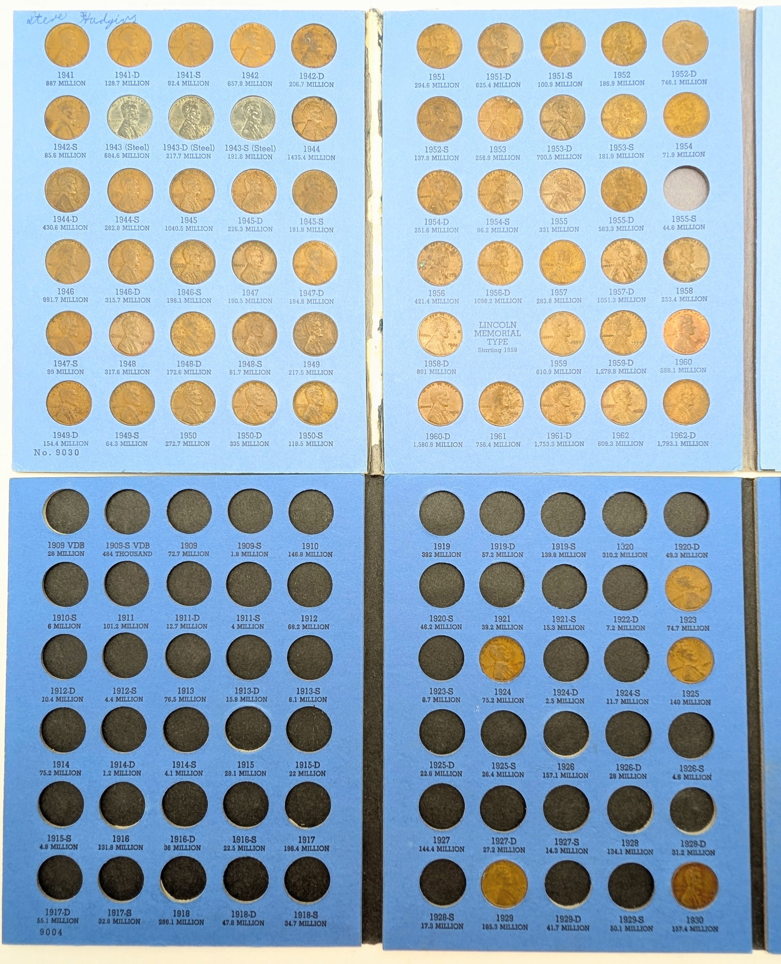 Lot of 2 Whitman Lincoln Cents Books- Number One and Two - 2