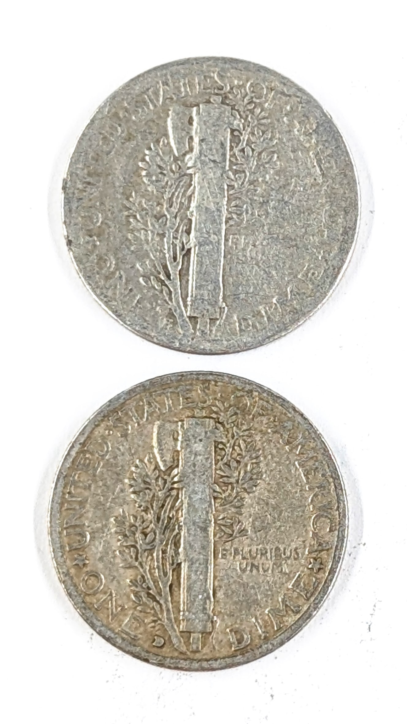 Lot of 2 Silver Mercury Dimes- 1928, 1929-D - 2