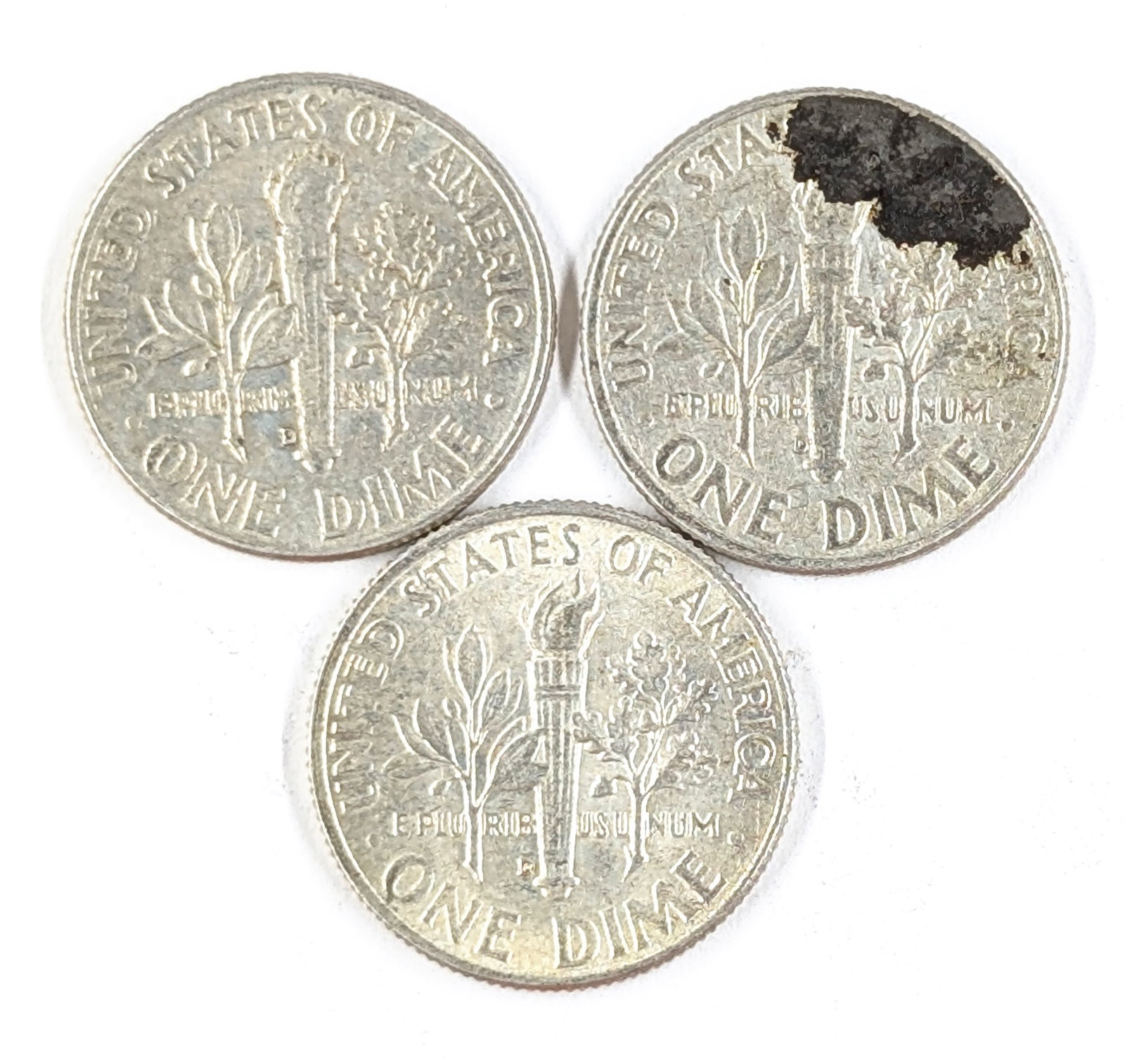Lot of 3 Silver Roosevelt Dimes- 1962-D, 1963-D, 1964-D - 2