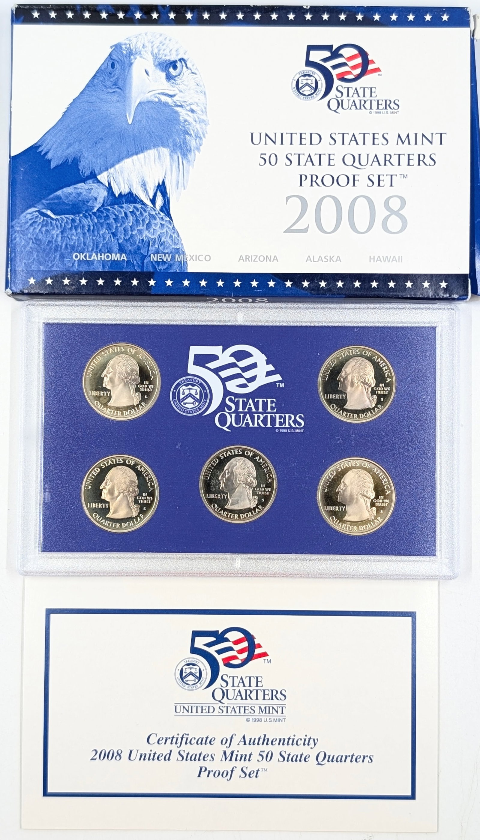 2008 US Mint 50 State Quarters Proof Set - 2