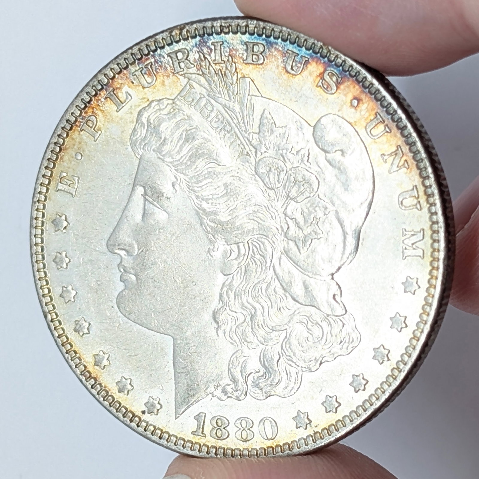 1880-O Morgan Silver Dollar - AU, Toned - 2