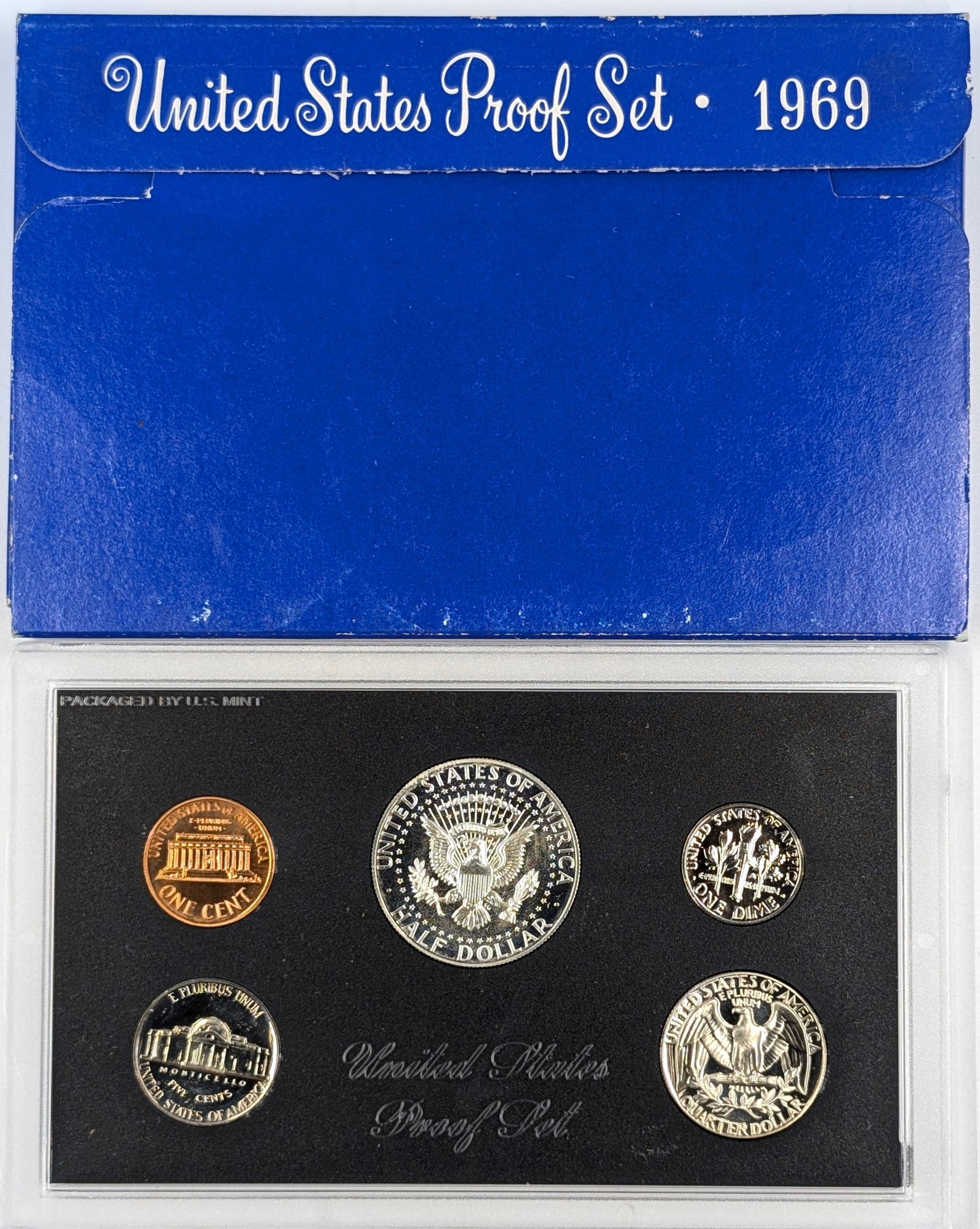 1969 US Mint Proof Set w/ Silver JFK Half - 2