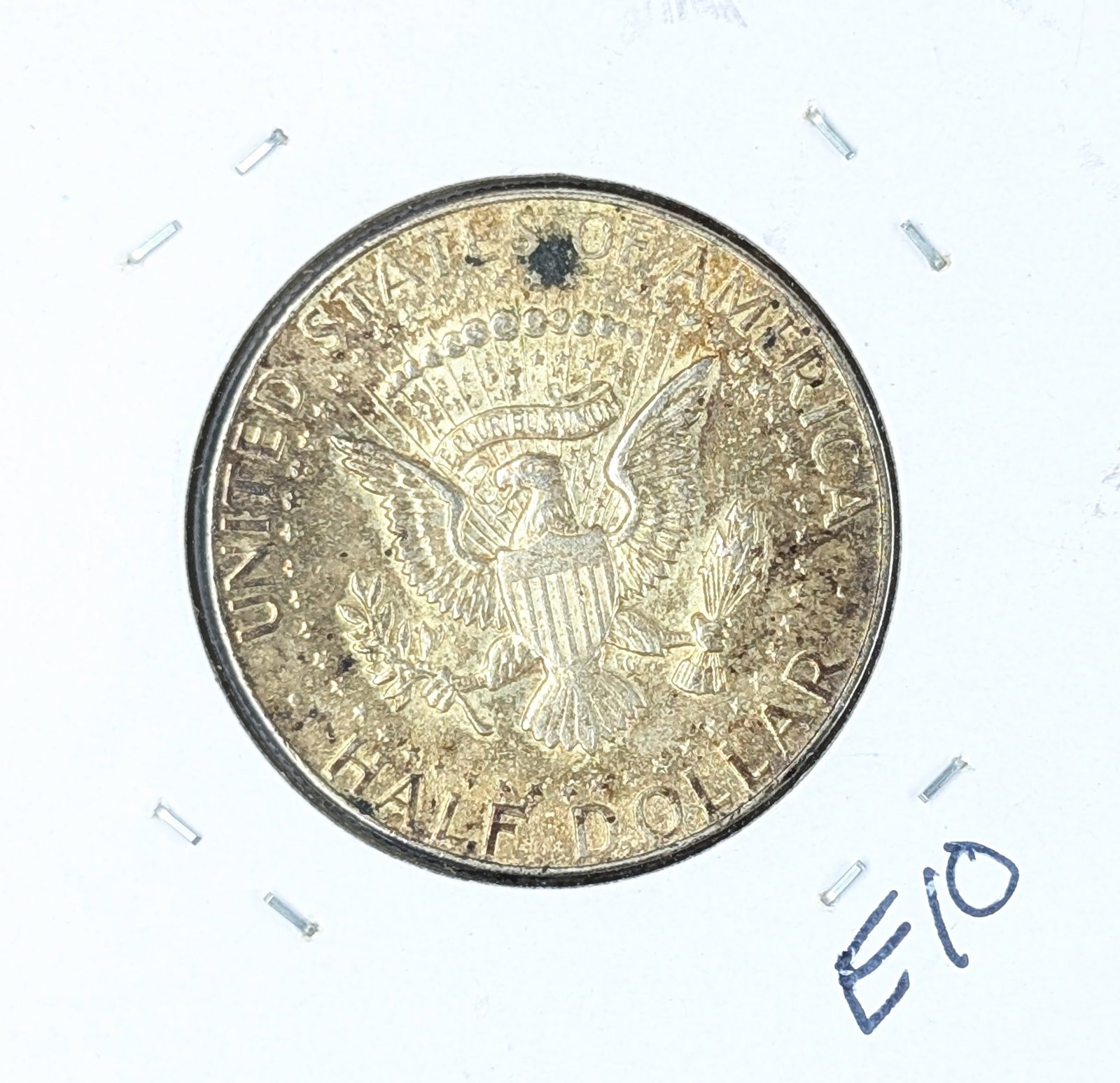 1964 Silver John F Kennedy Half Dollar - Toned - 2