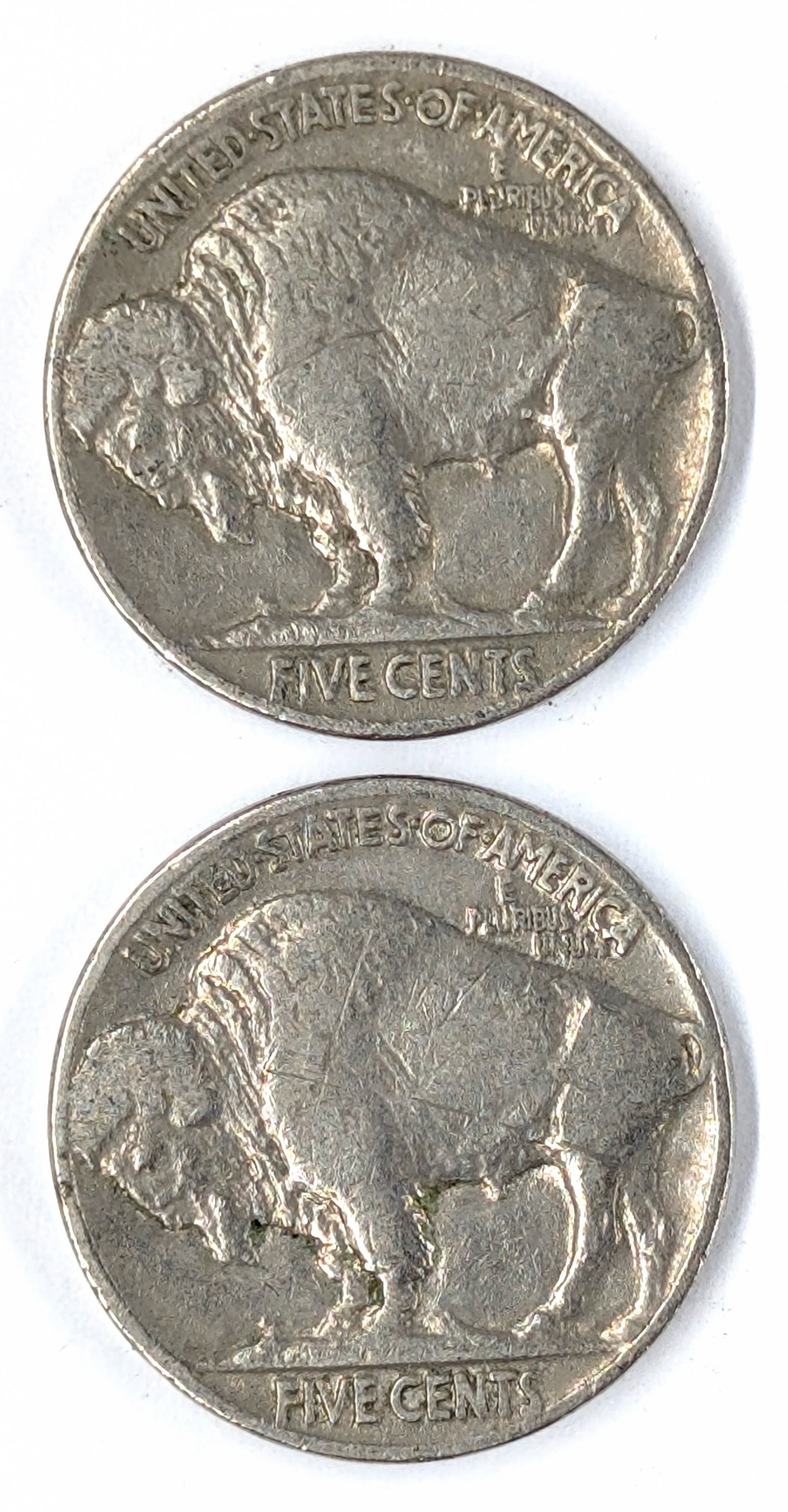 Lot of 2 Buffalo Head Nickels- Both 1937 - 2