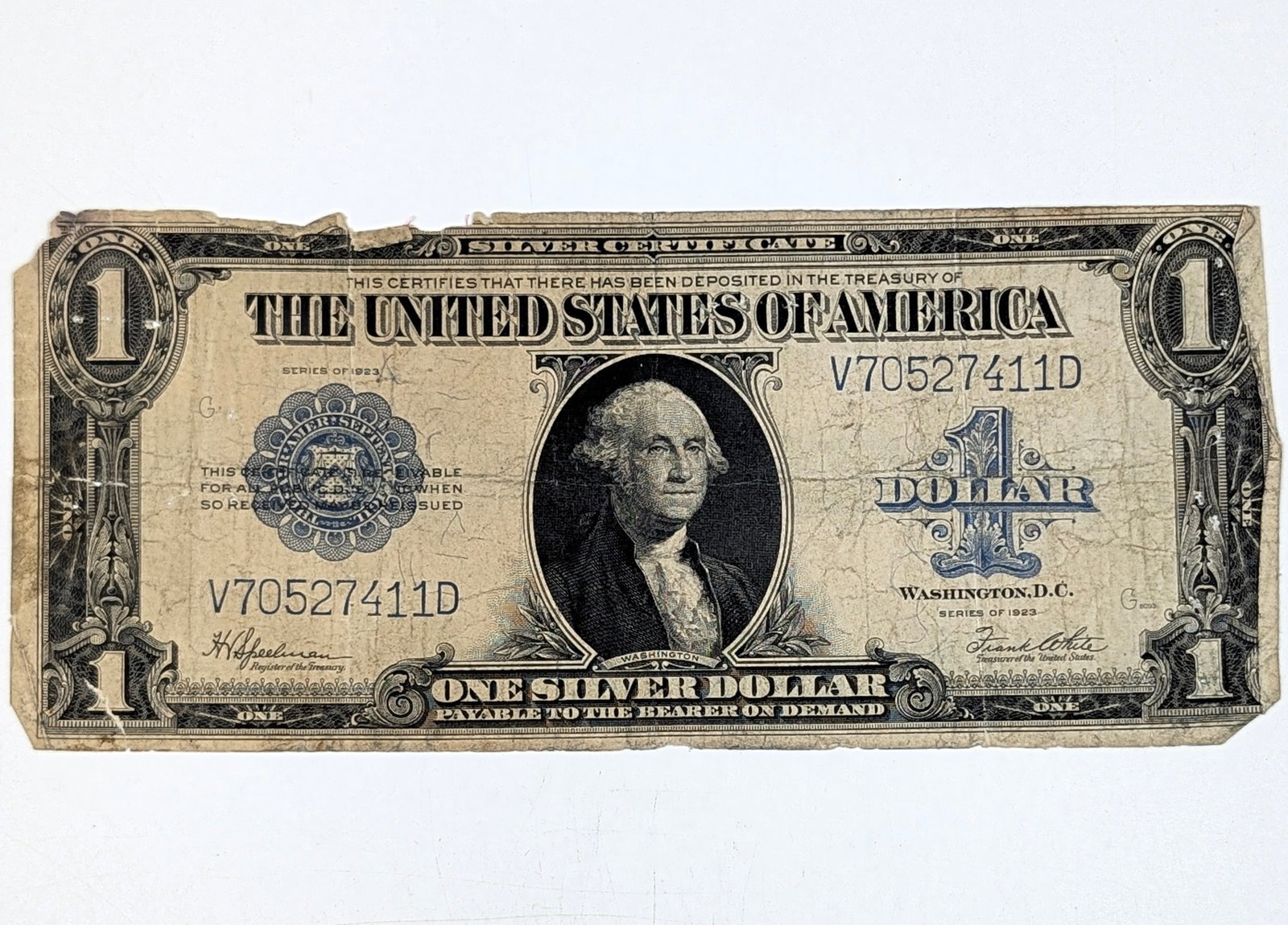 1923 $1 Note - Silver Certificate - Horse Blanket - 2