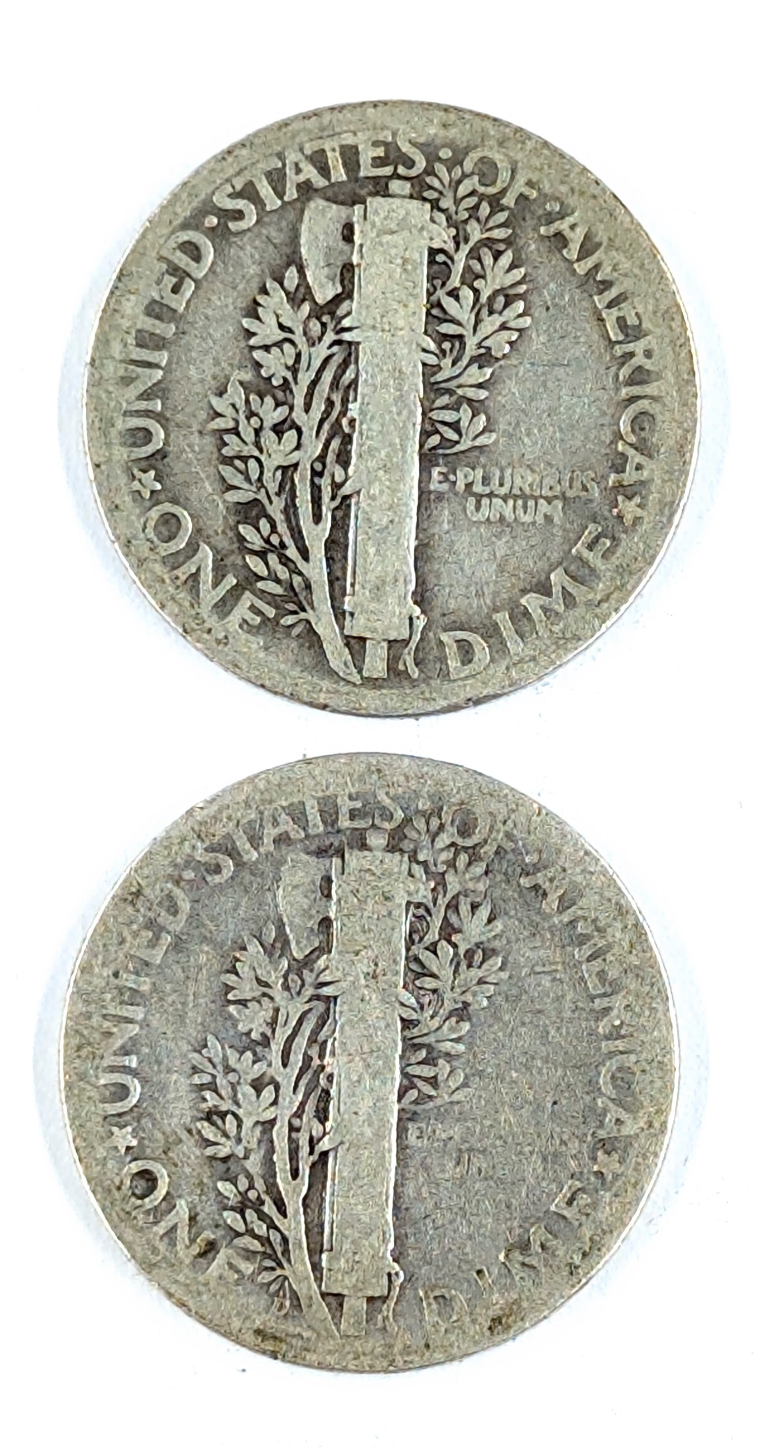 Lot of 2 Silver Mercury Dimes - 1928 P/D - 2