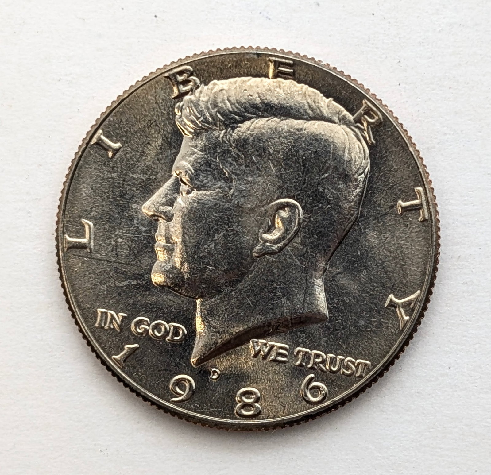 Tube of 20 Uncirculated 1986-D John F Kennedy Half Dollars - 2