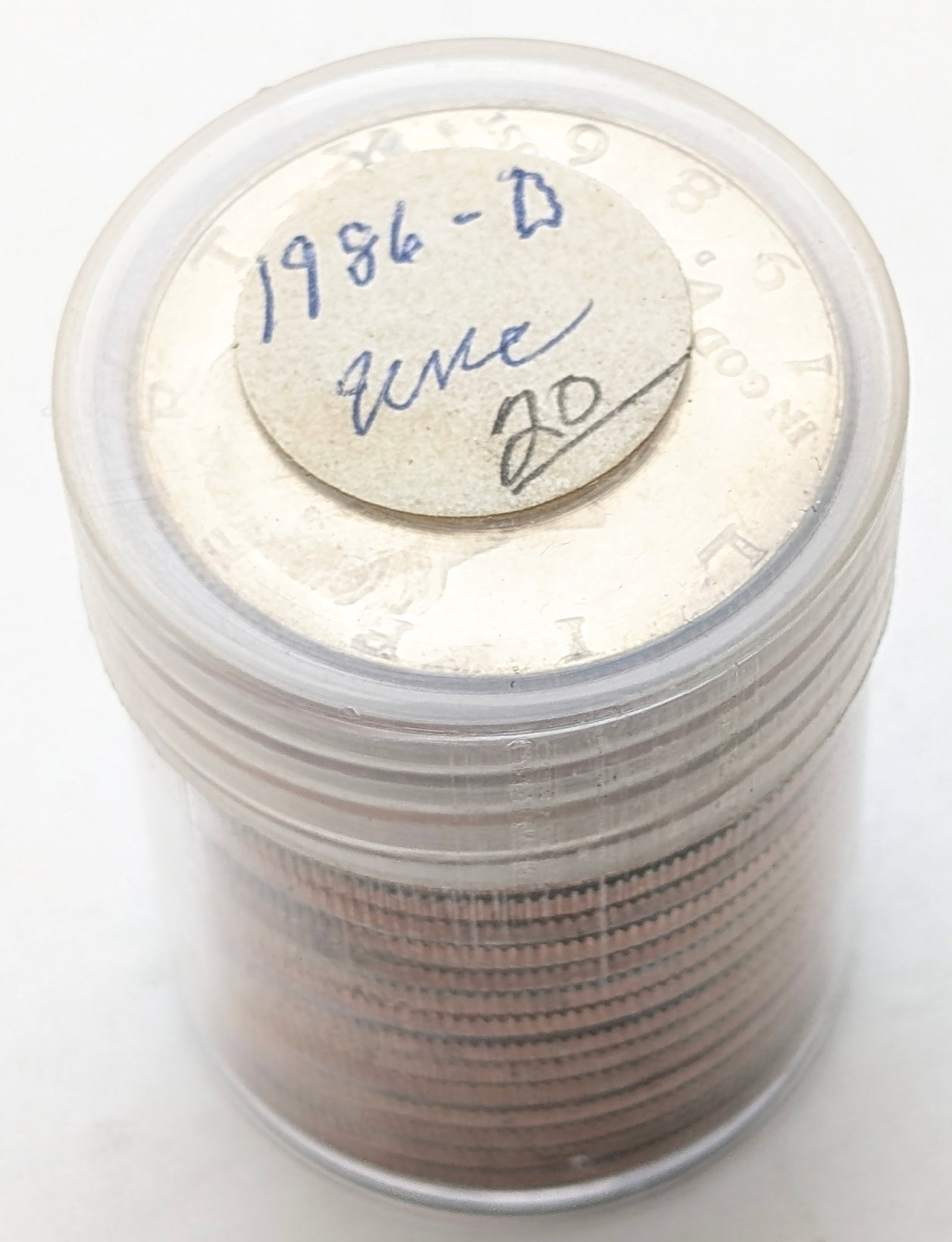 Tube of 20 Uncirculated 1986-D John F Kennedy Half Dollars - 4