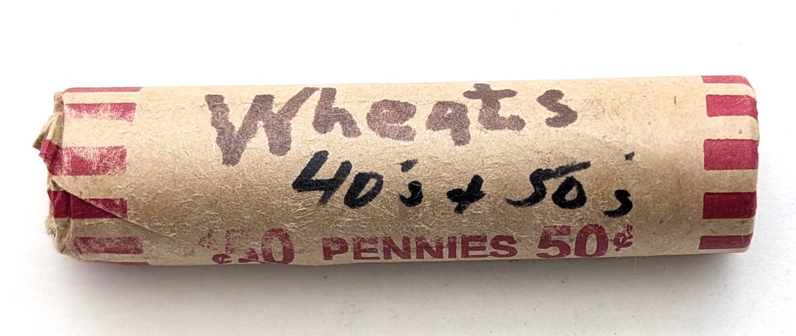 Roll of 50 Wheat Cents - Mixed Dates 1940s-1950s - 4