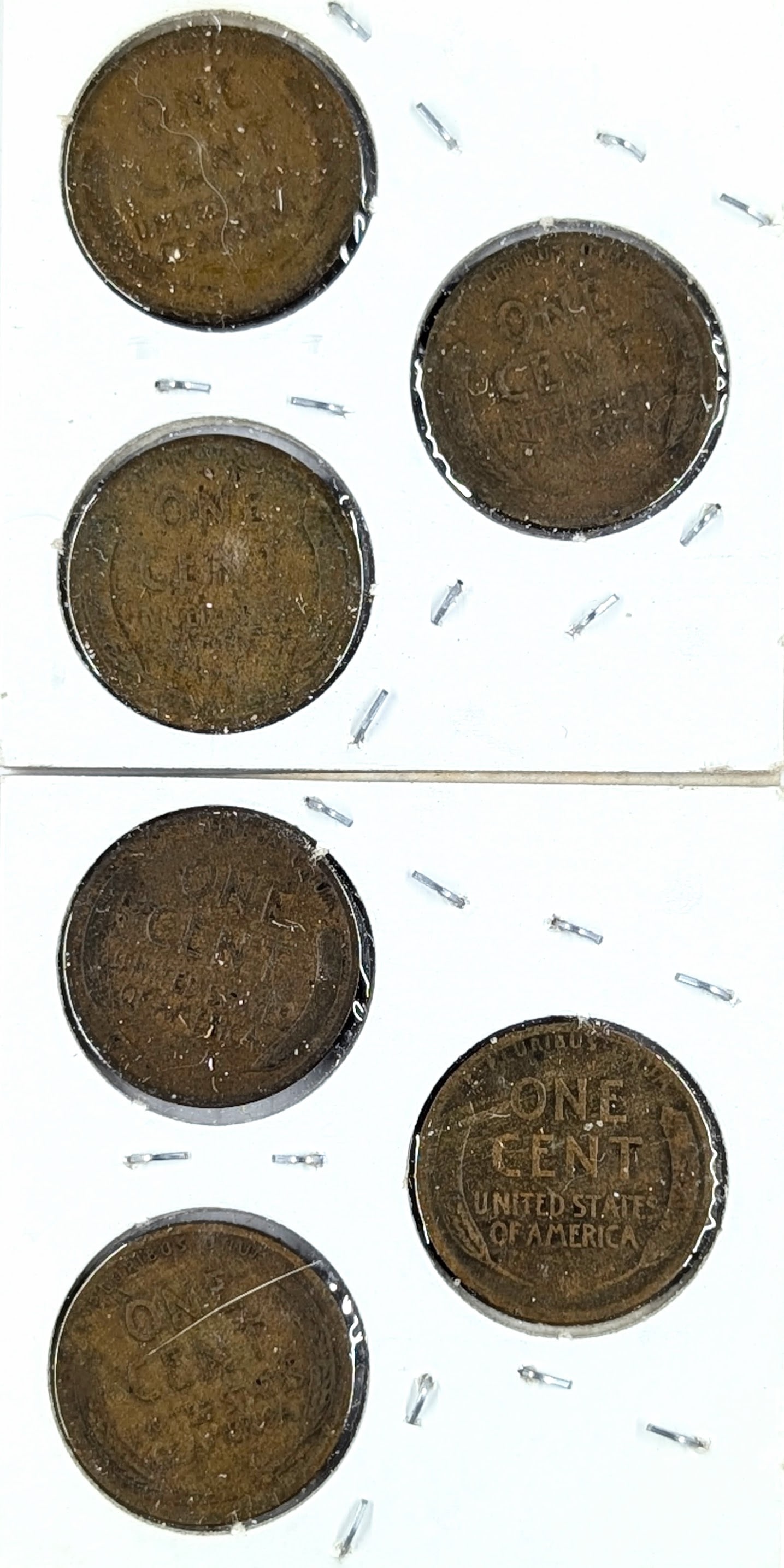 Lot of 6 Wheat Cents - 1912-1917 - 2