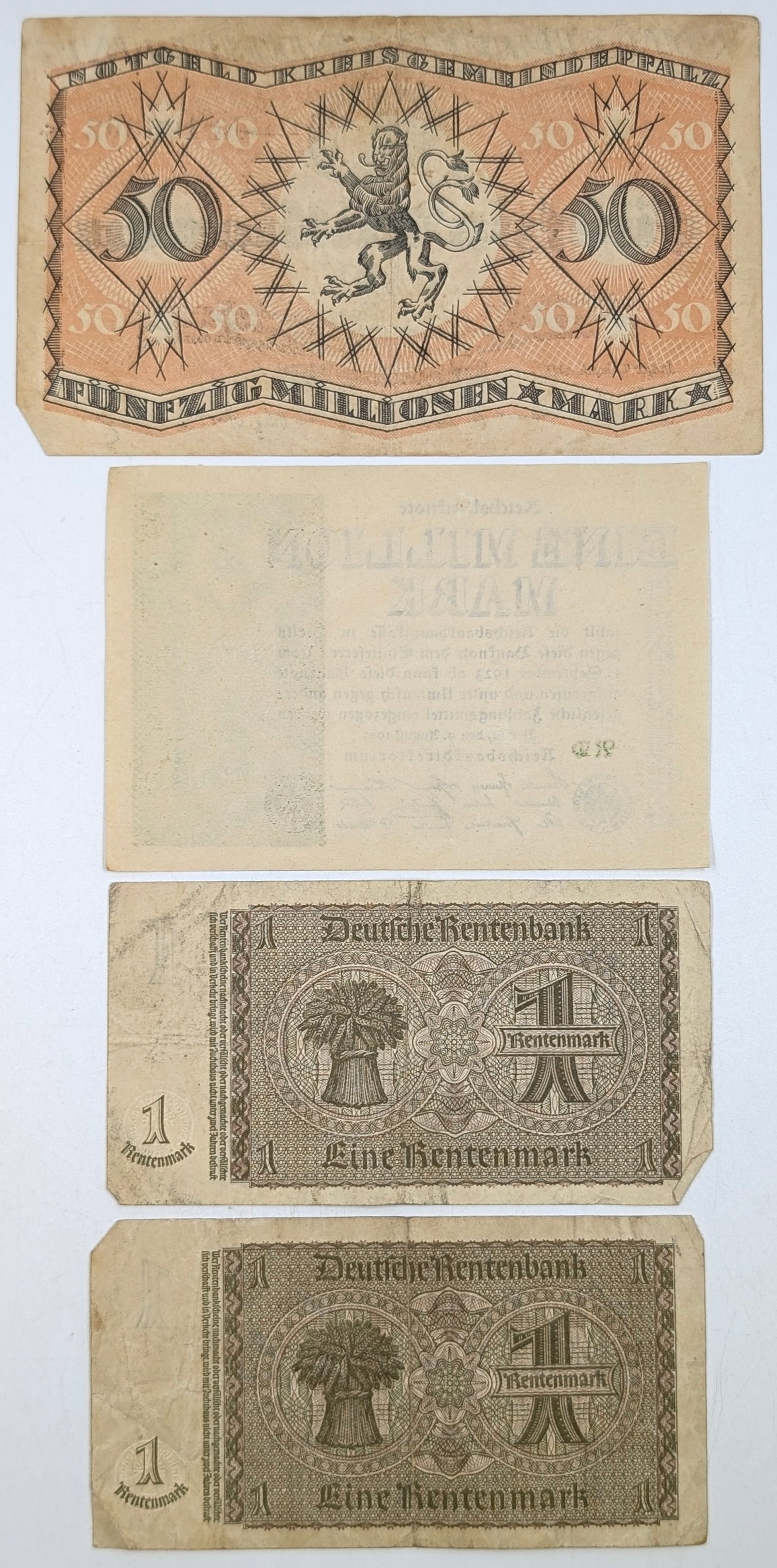 Lot of 4 German Marks - 1923-1937 - 2