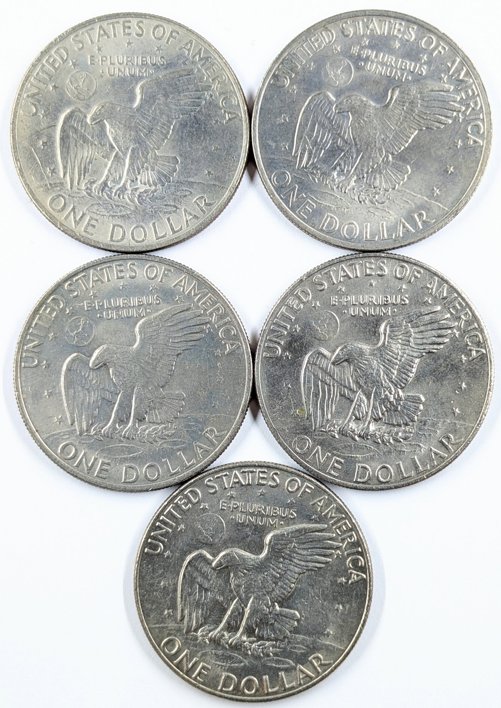 Lot of 5 Eisenhower "Ike" Dollars- 1971-1978 - 2