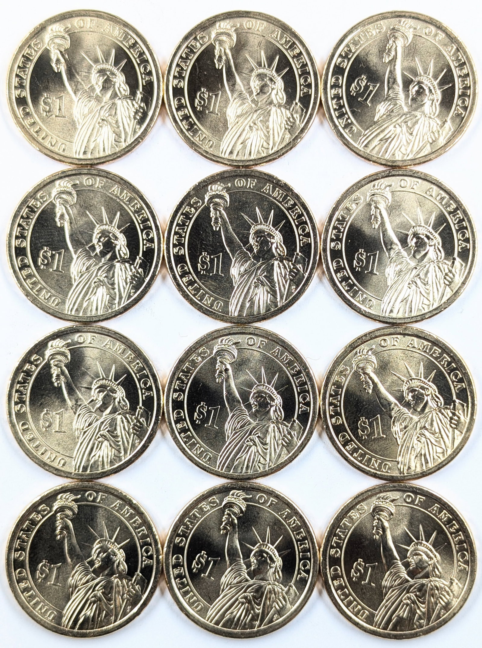 Lot of 12 Uncirculated James Monroe Presidential Dollars - 2