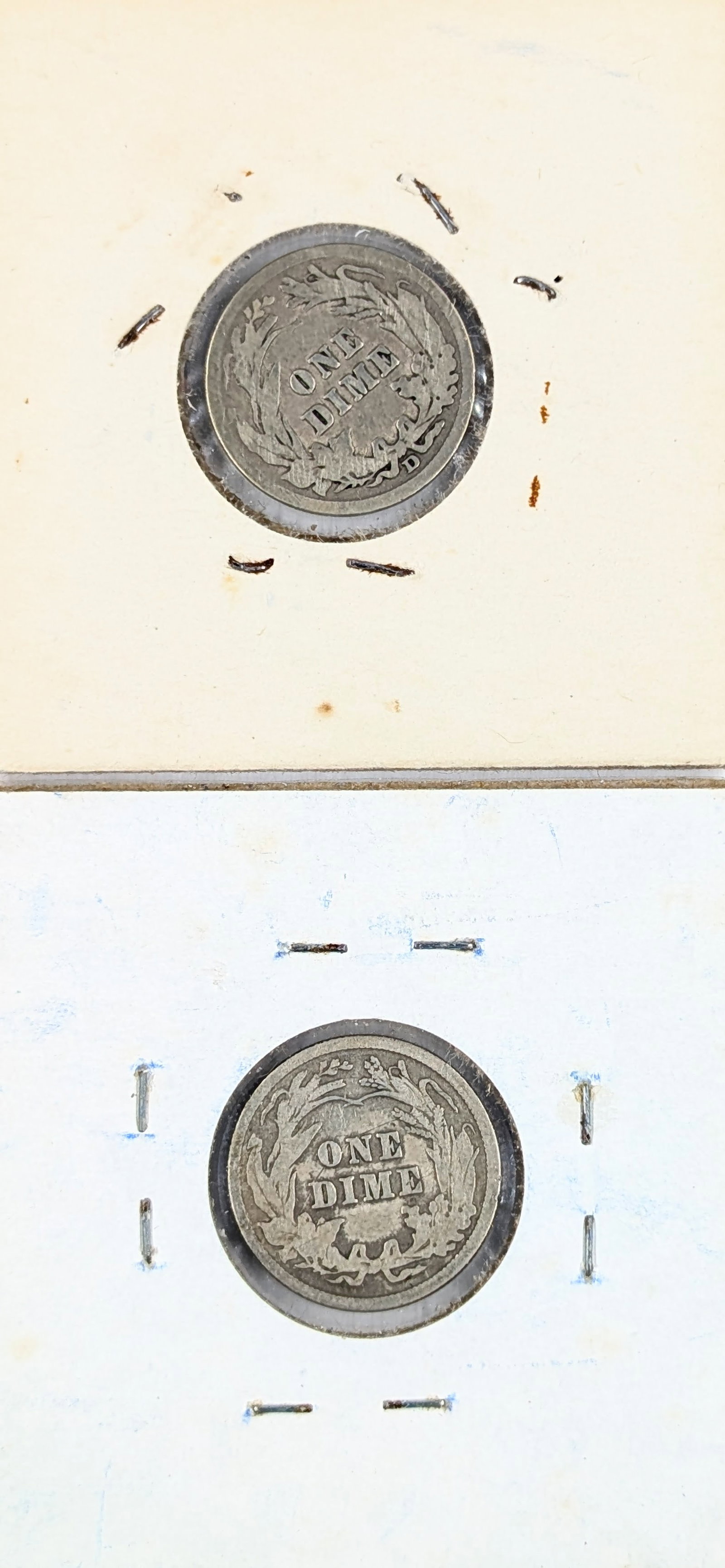 Lot of 2 Silver Barber Dimes - 1914 P/D - 2