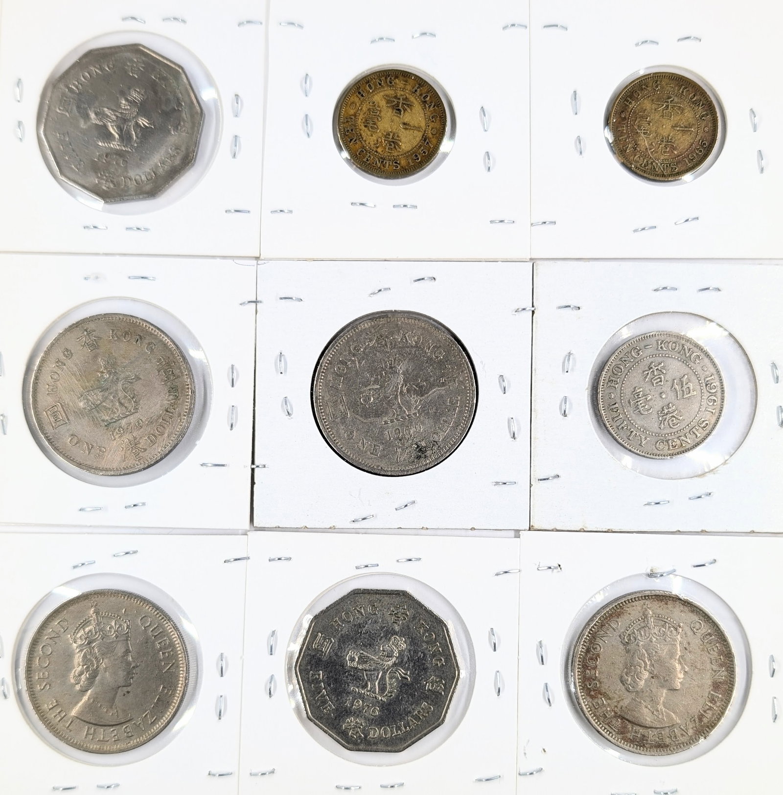 Lot of 9 Hong Kong Coins - 1965-1975 - 2