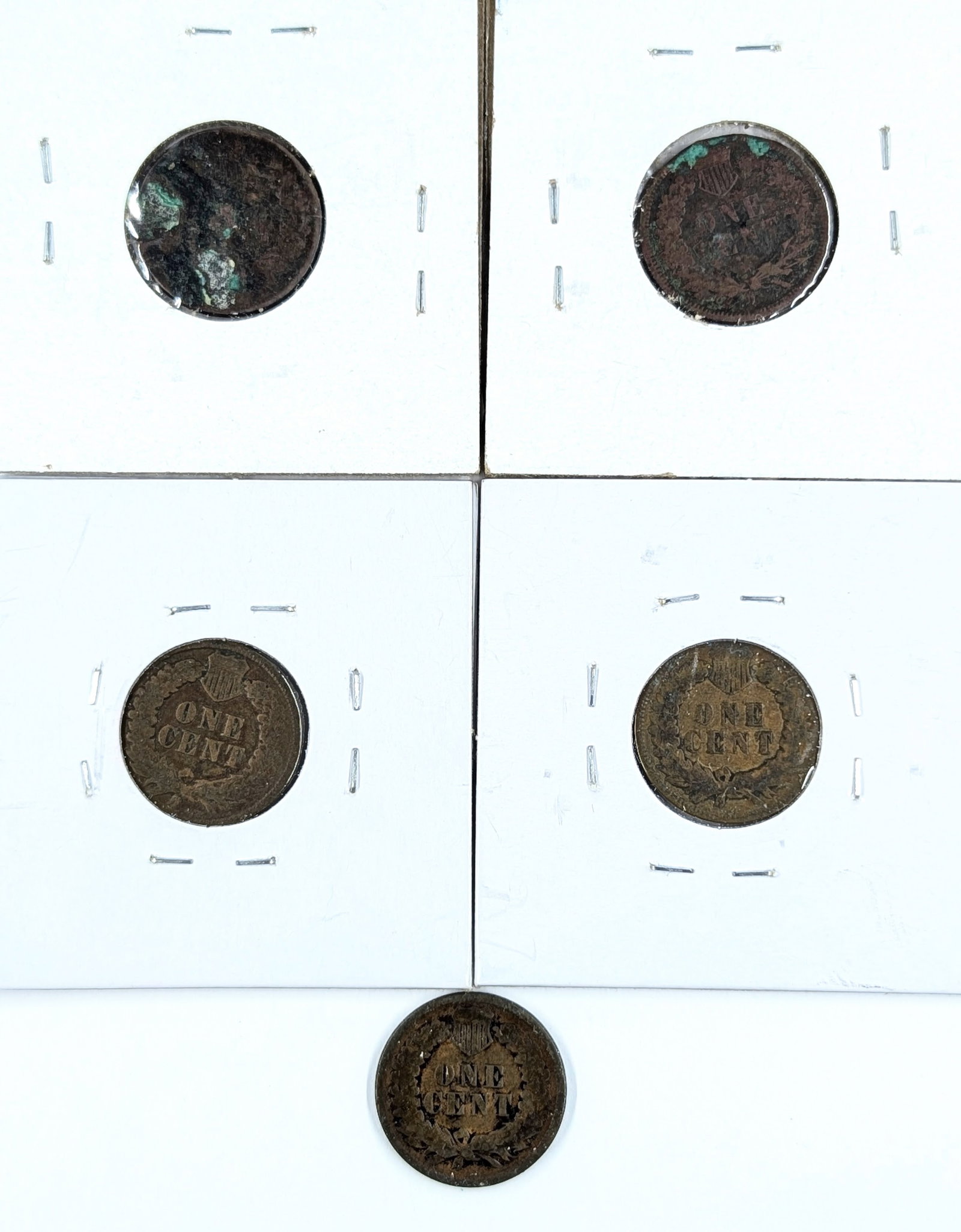 Lot of 5 Indian Head Cents - 1873-1907 - 2
