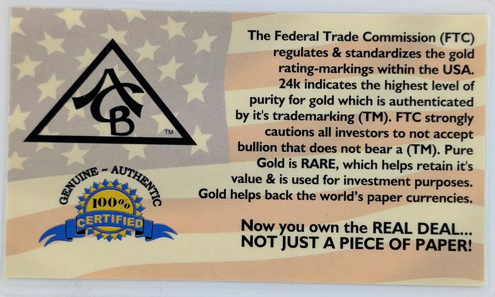 1/4 grain .999 Fine Gold - American Certified Bullion - 2