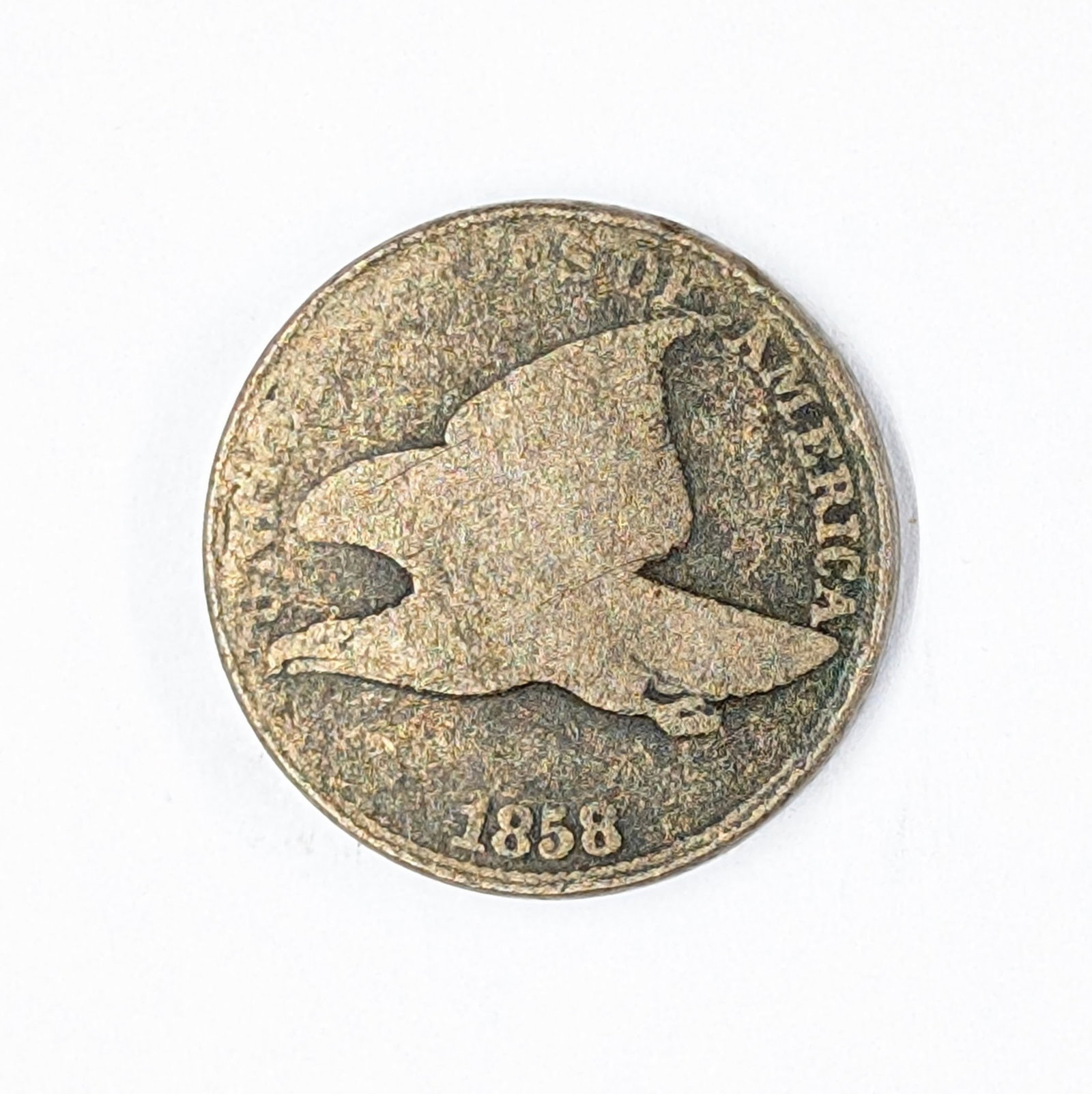 1858 Flying Cent: Coin