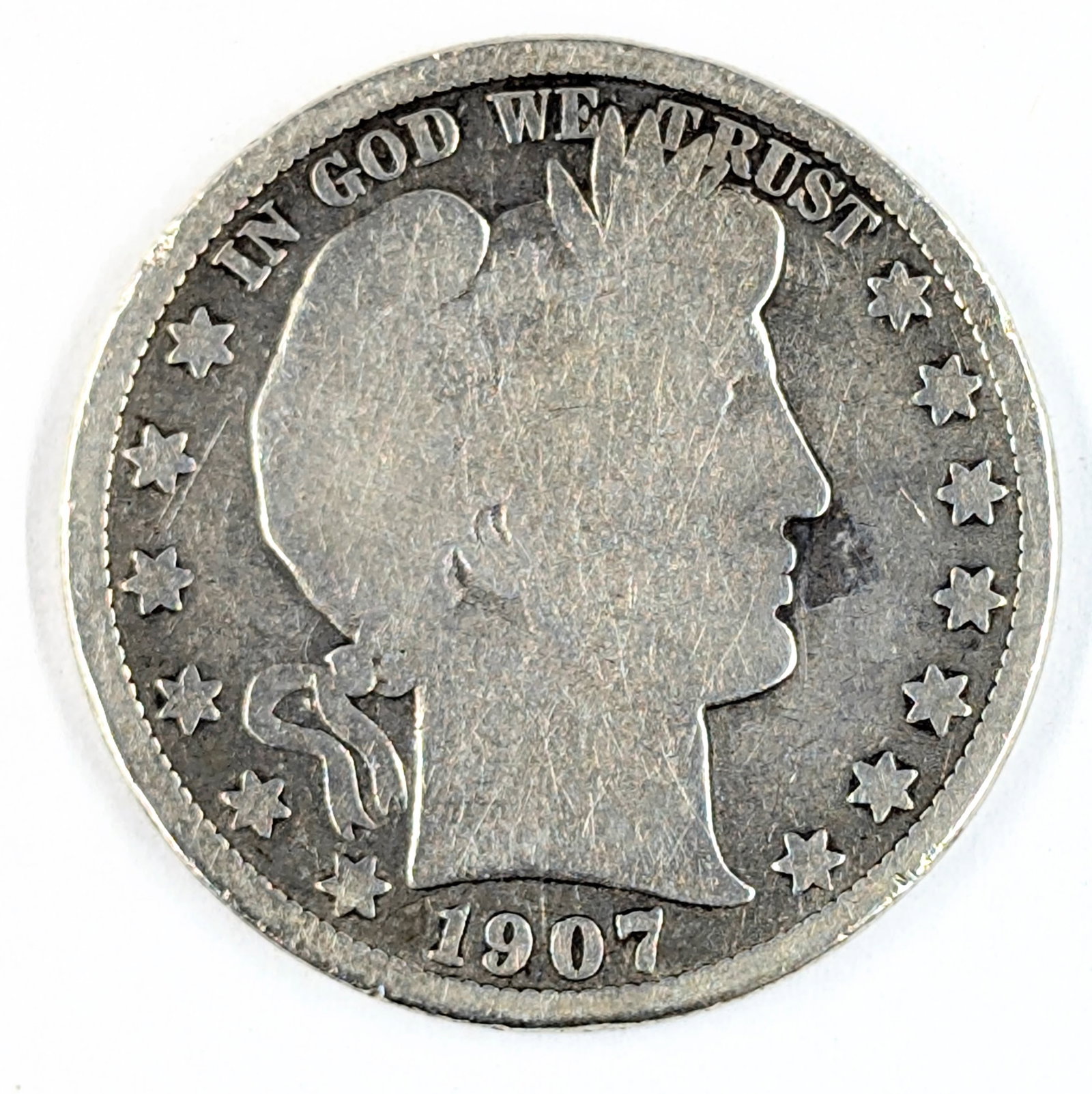 1907 Silver Barber Half Dollar (1 of 2)
