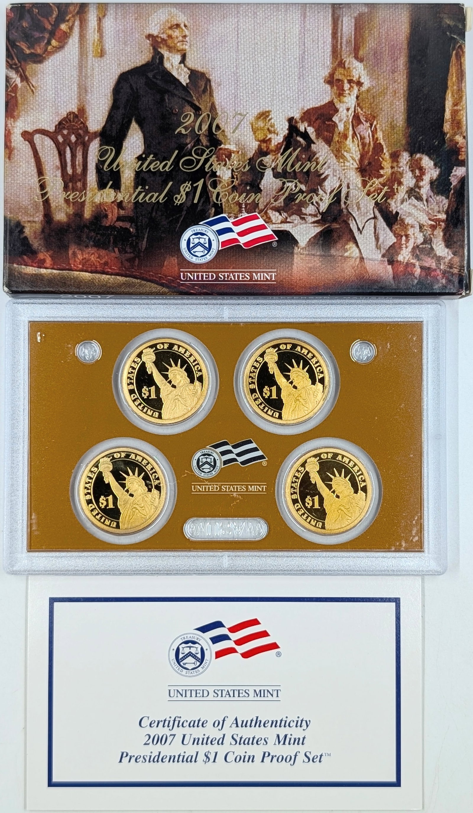 2007 US Mint Presidential $1 Coin Proof Set w/ COA - 2
