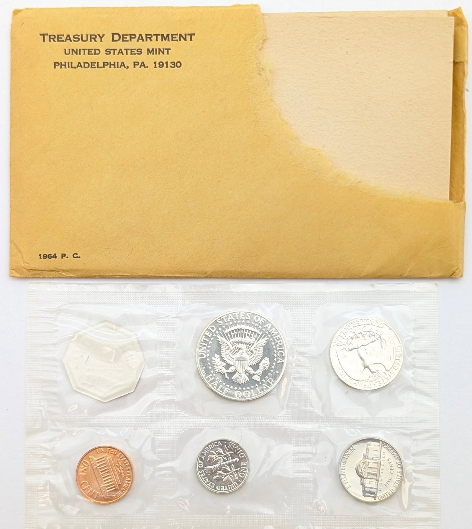 1964 Silver US Mint Proof Set w/ Silver Half, Quarter & Dime - 2