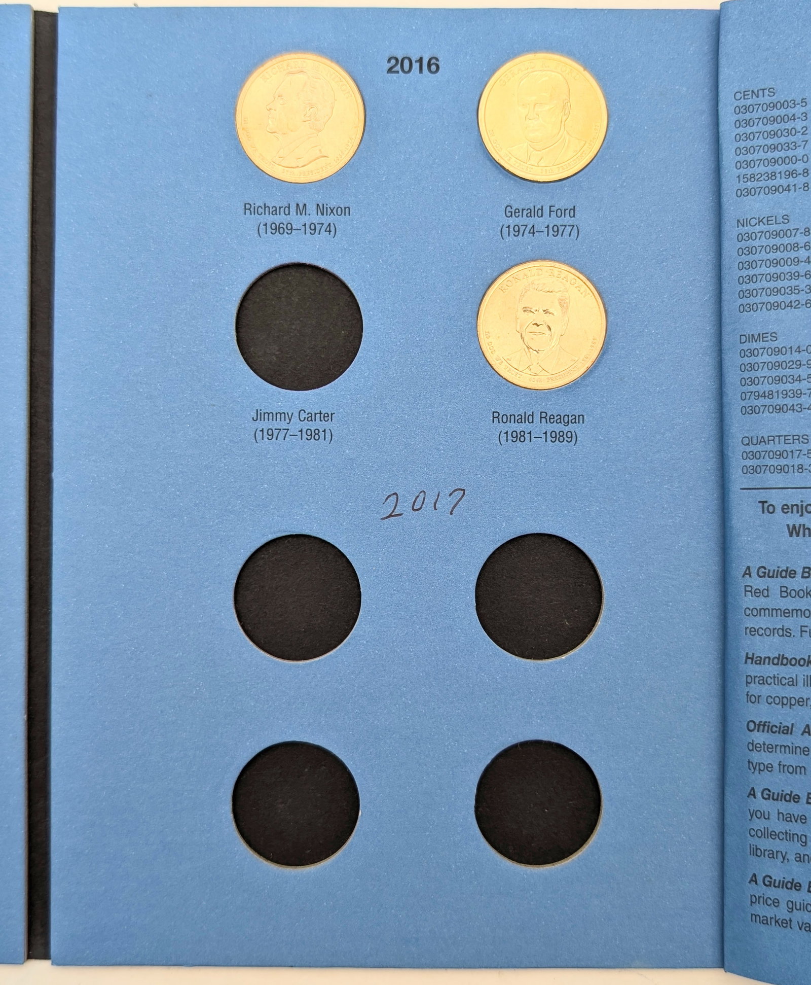 Whitman Presidential Dollars 2012-2017 Book w/ 11 Coins - Some Uncirculated - 4