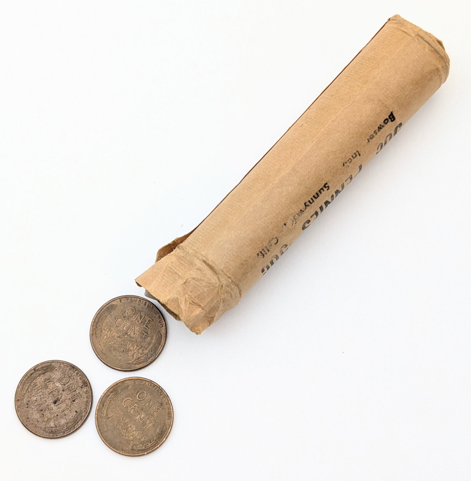 Roll of 50 Wheat Cents - 1950s - 2