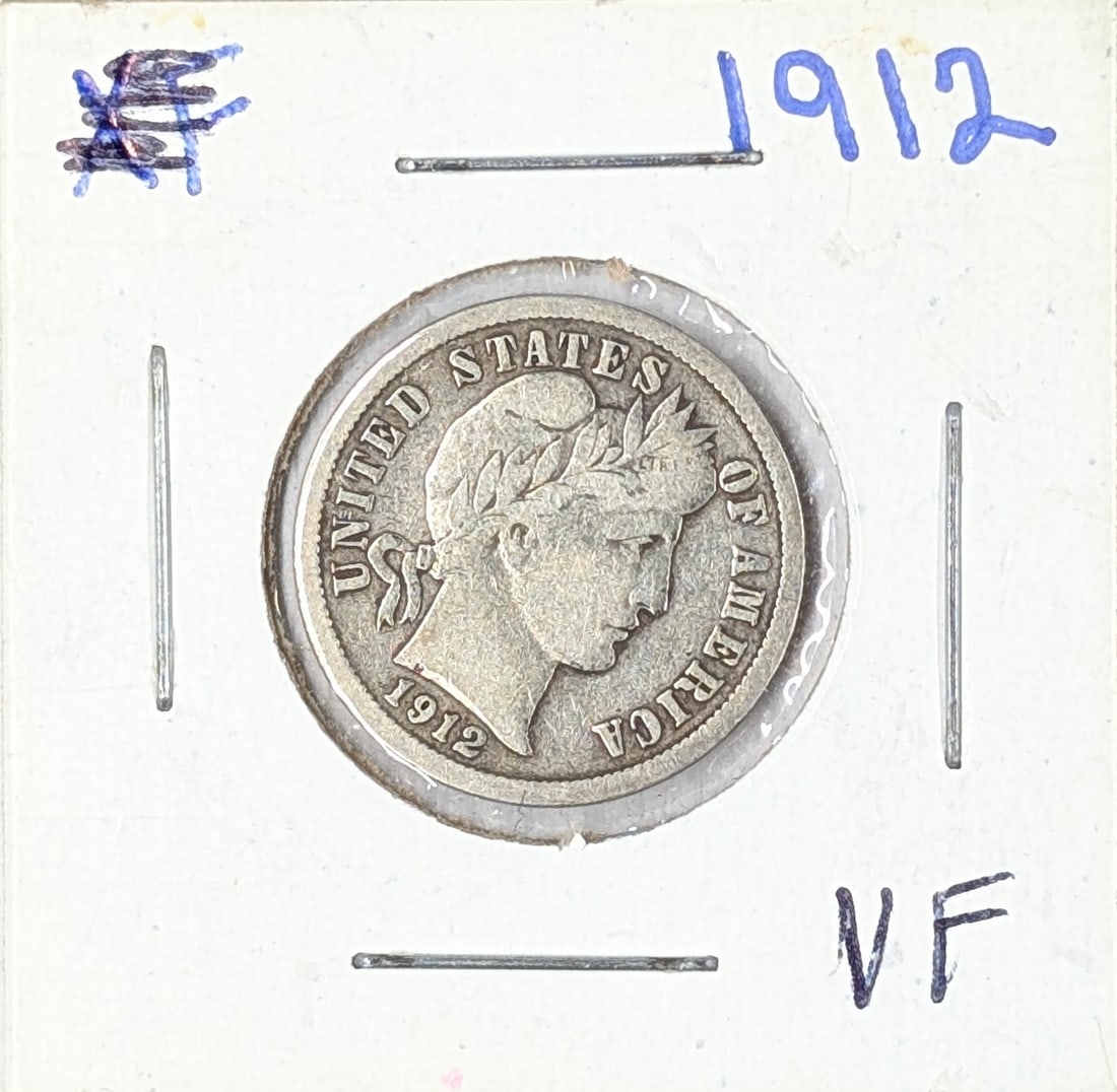 1912 Silver Barber Dime - Great Condition: Silver