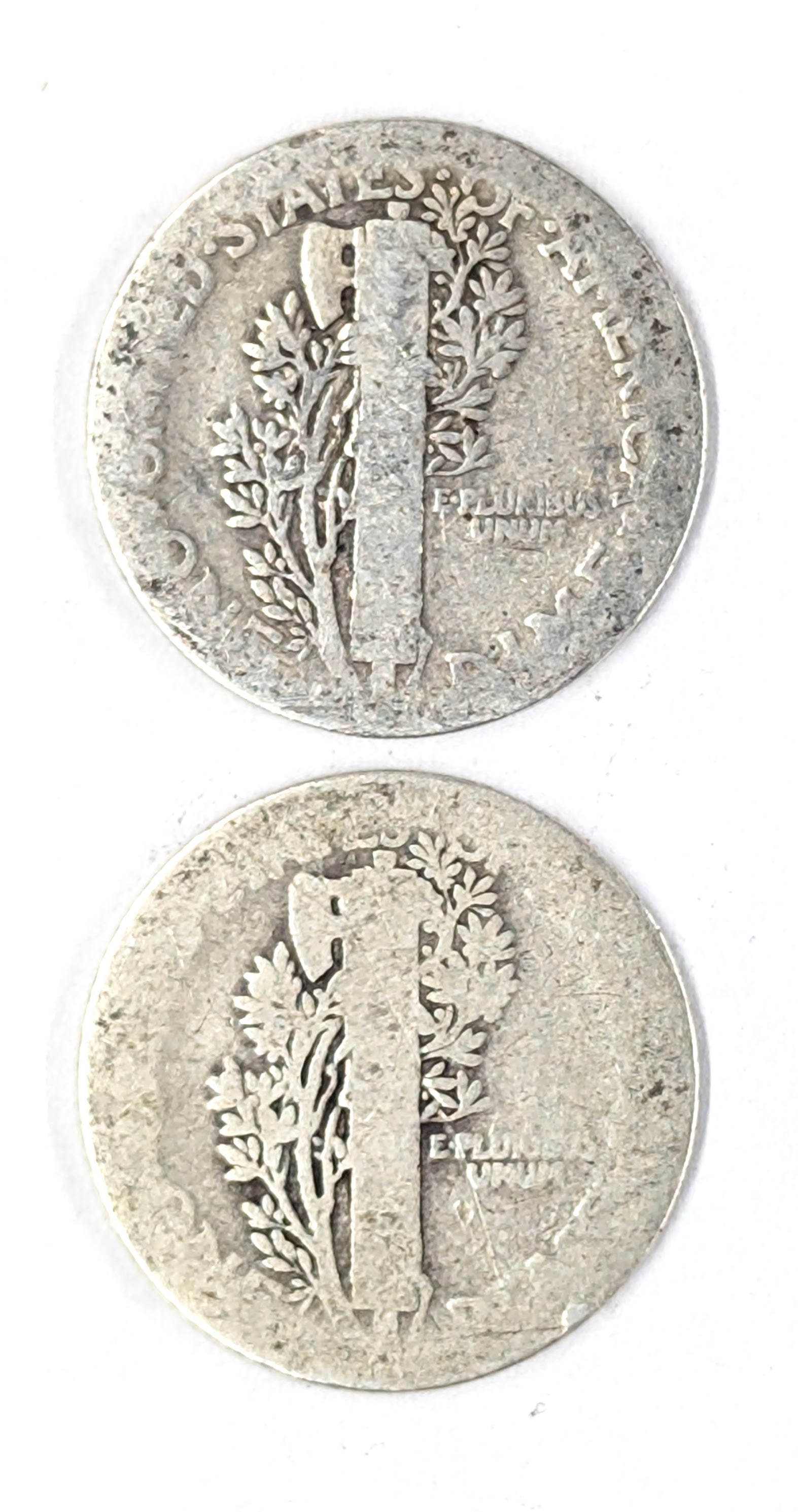 Lot of 2 Silver Mercury Dimes - 1916, 1918 - 2