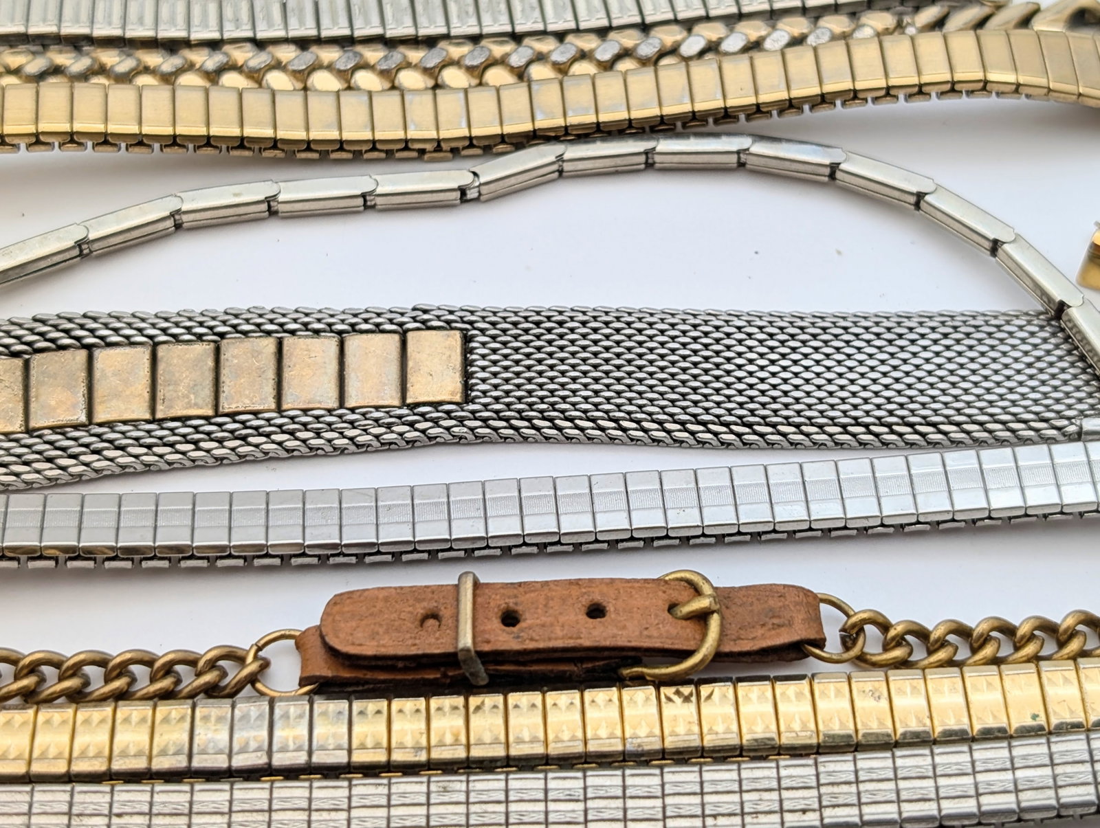 Large lot of Watch Bands- Silver and Gold Toned - 6