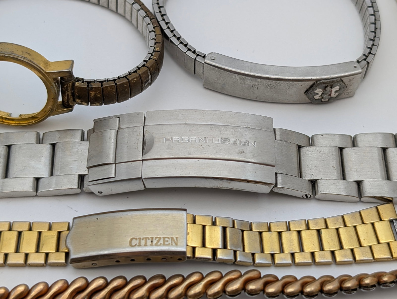 Large lot of Watch Bands- Silver and Gold Toned - 8