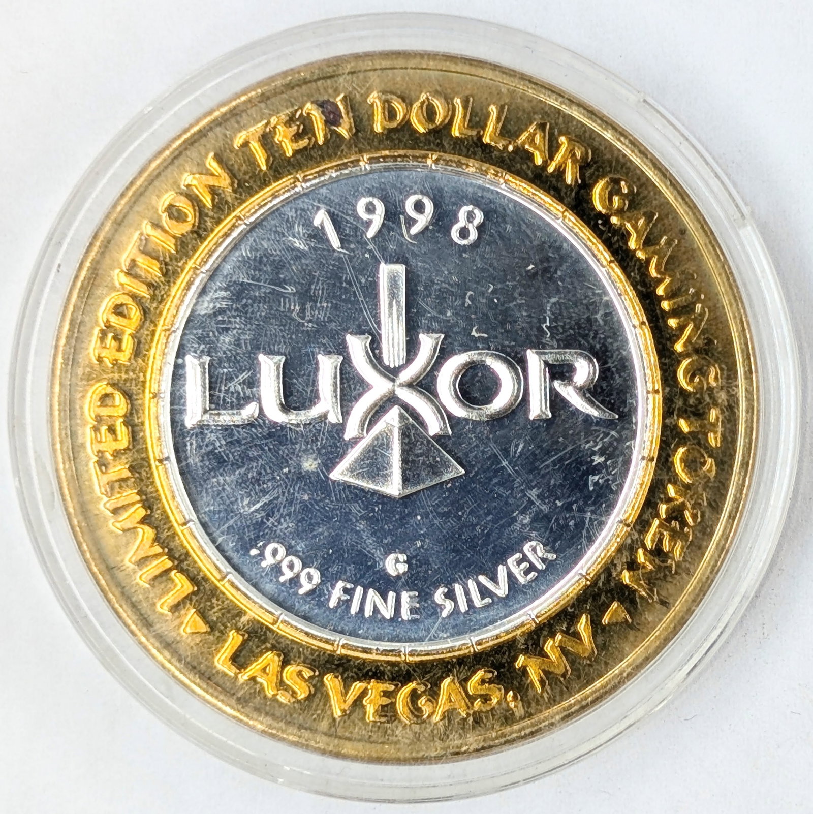 0.6 troy oz Fine .999 Silver Round - Luxor Las Vegas Gaming Token - 2
