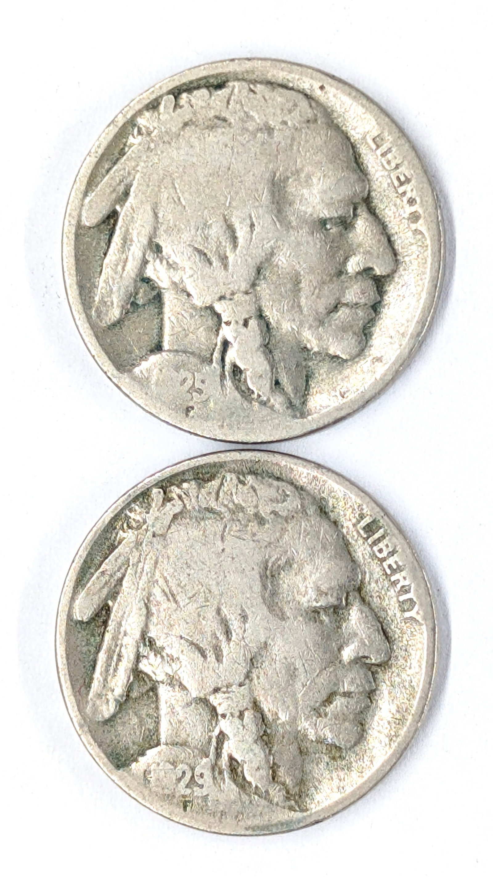 Lot of 2 Buffalo Head Nickels - 1925-S, 1929-S: Coin