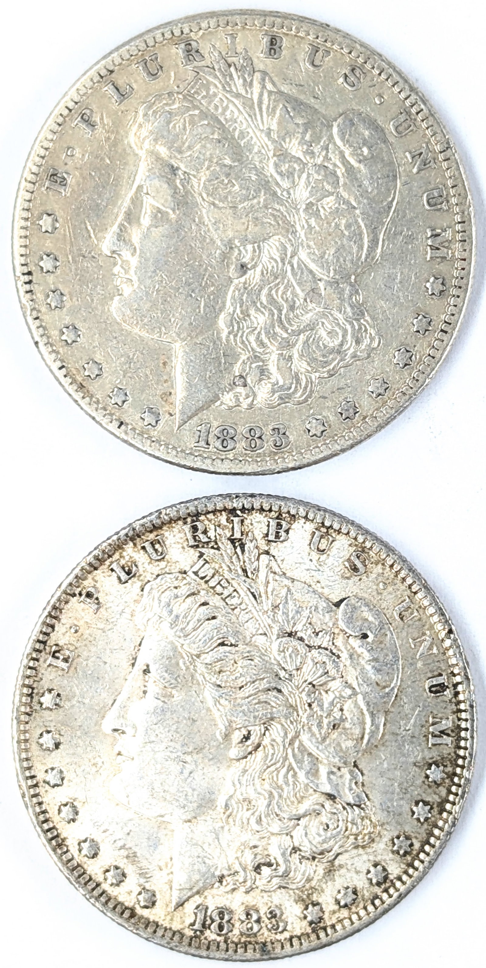 Lot of 2 Morgan Silver Dollars - 1883 S/O (1 of 2)