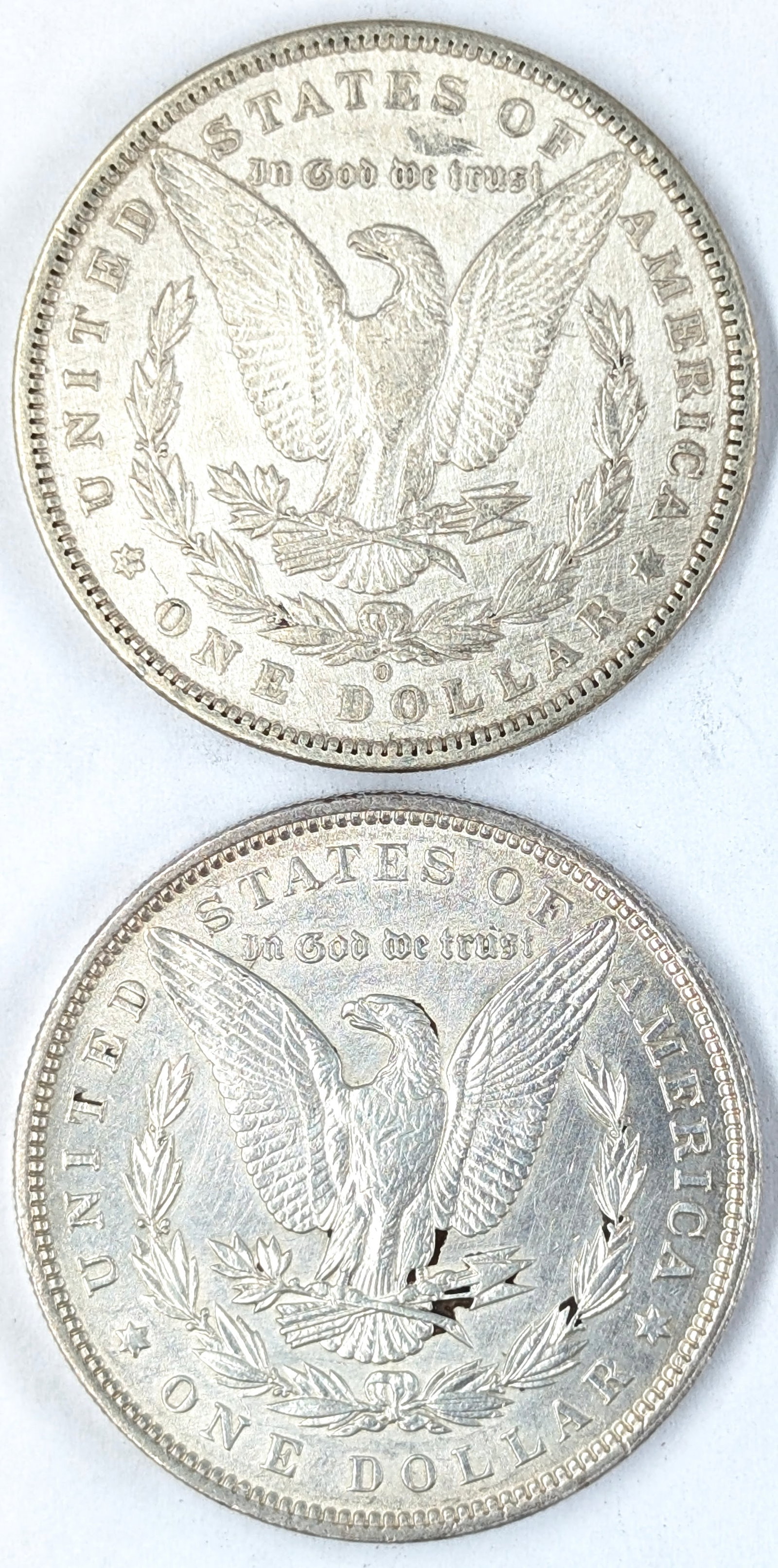 Lot of 2 Morgan Silver Dollars - 1896 P/O - 2
