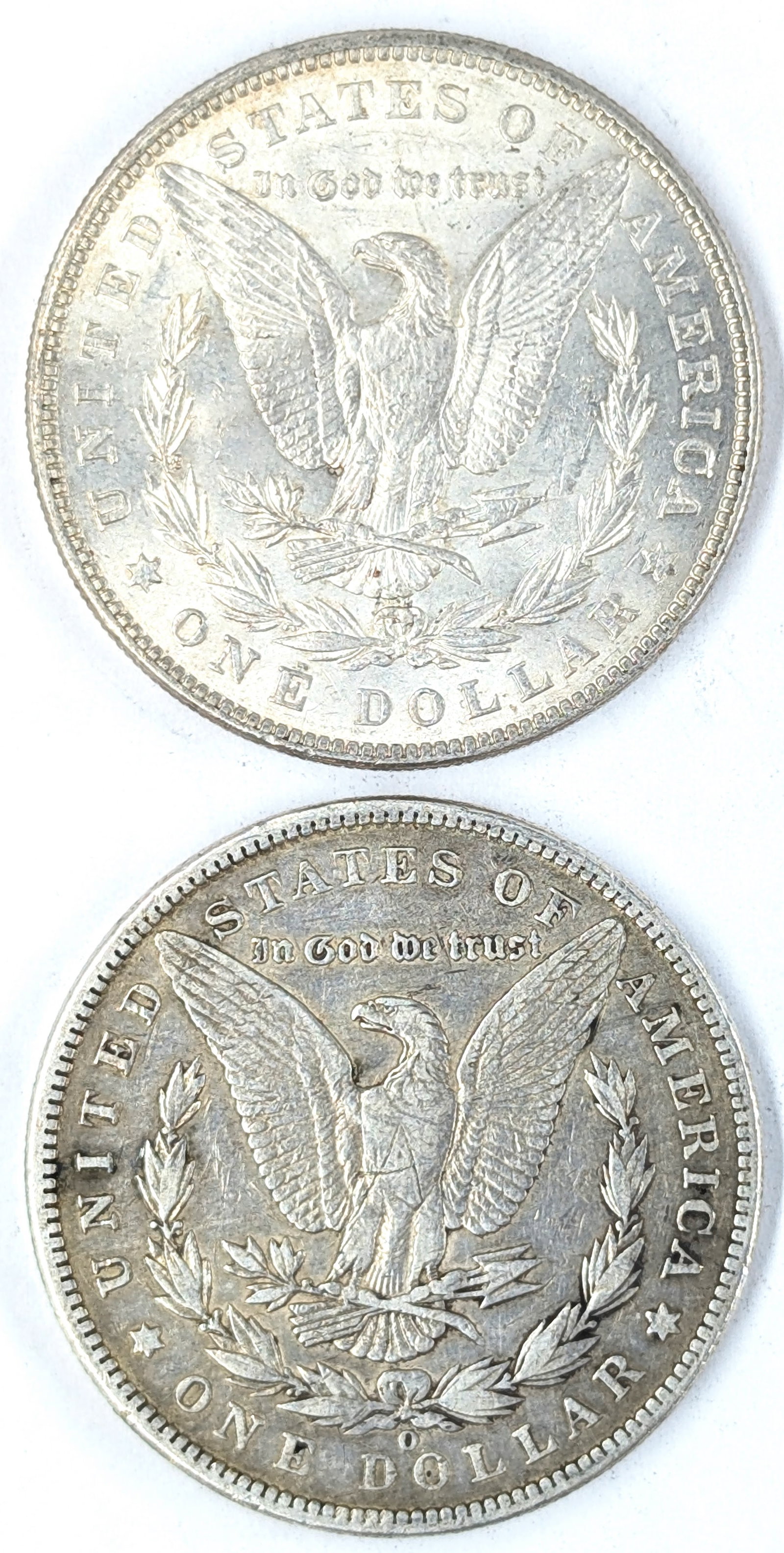 Lot of 2 Morgan Silver Dollars - 1900 P/O - 2