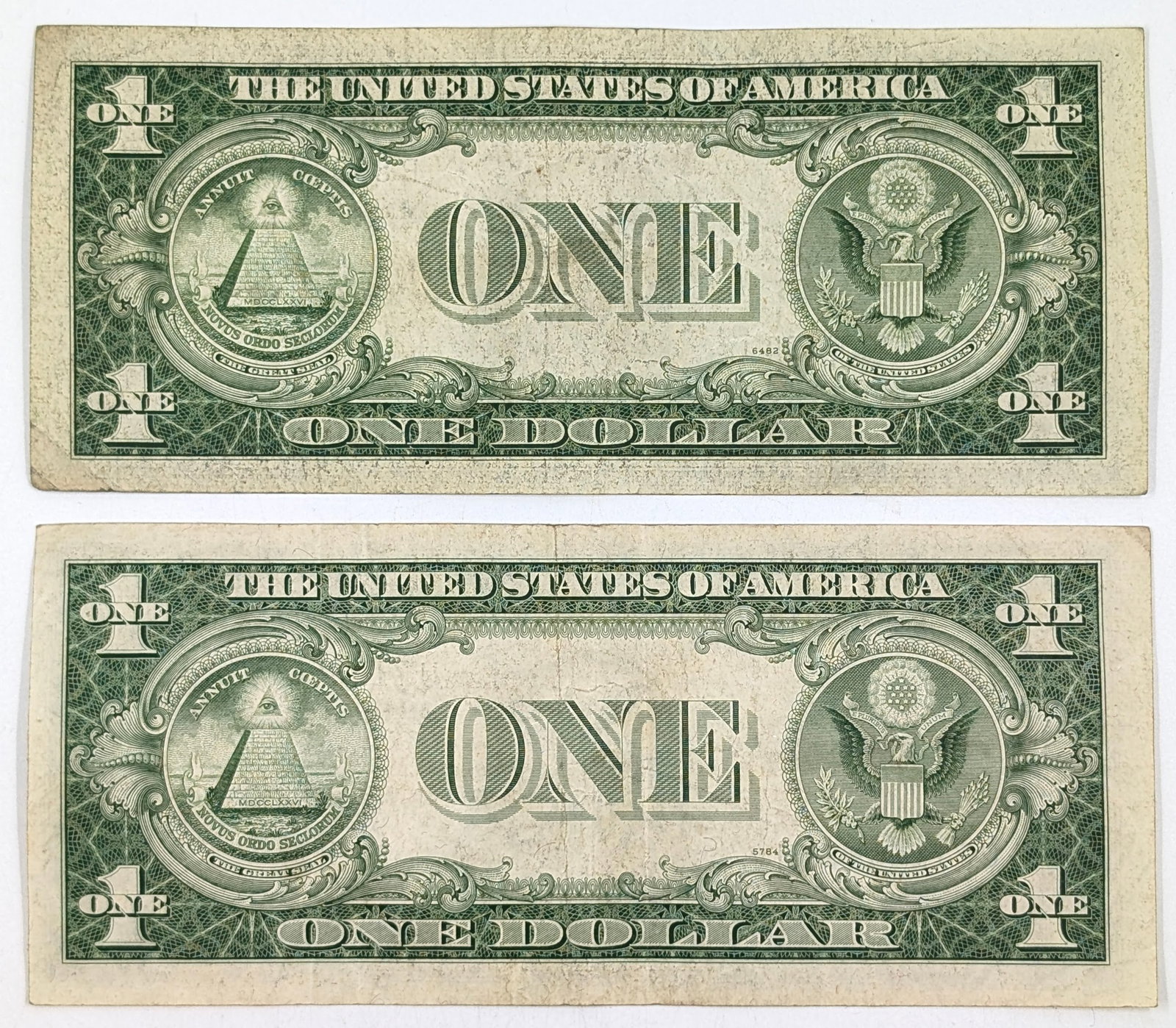 Lot of 2 1935 E/F $1 Notes - Silver Certificates - 2
