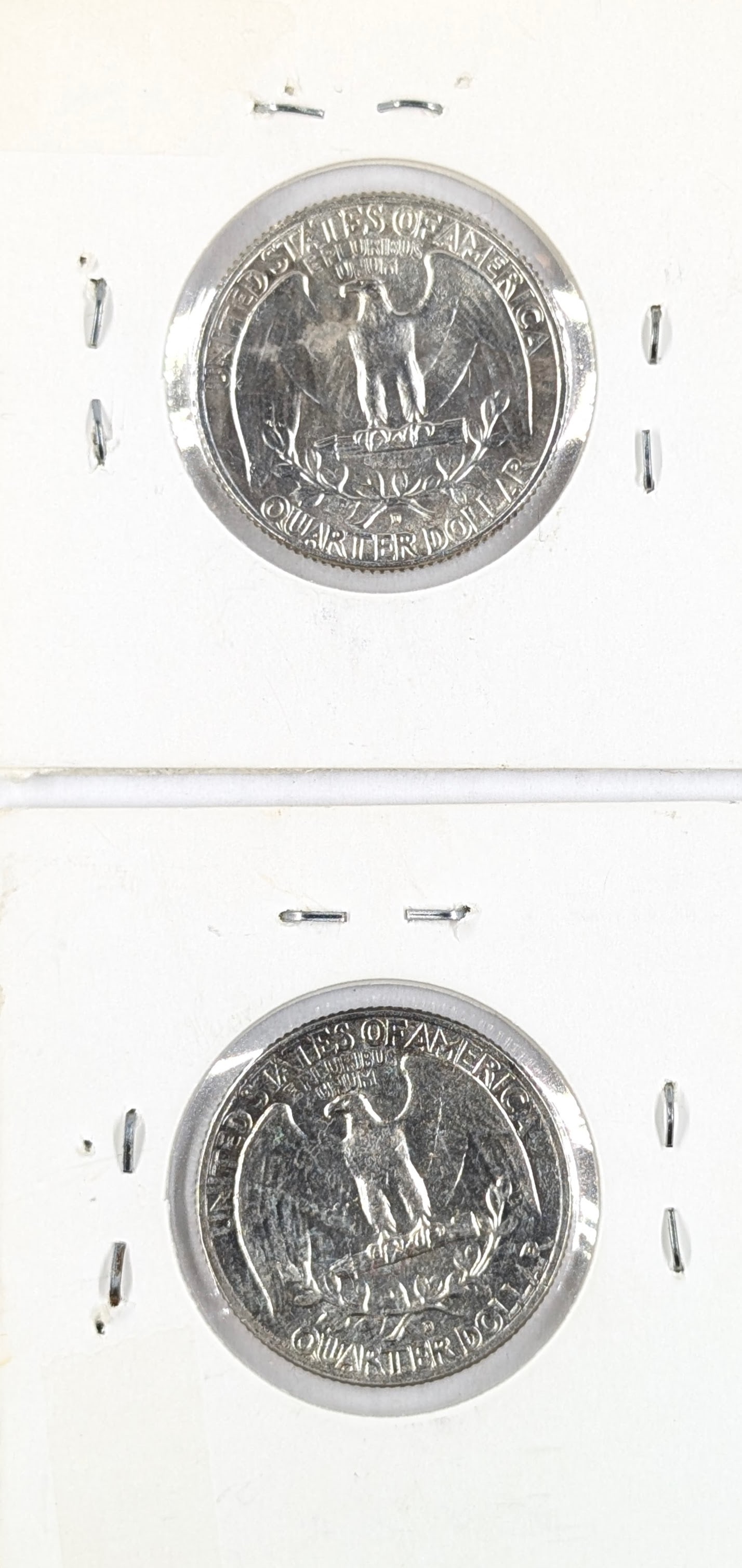Lot of 2 Silver Washington Quarters - Both AU 1964-D - 2