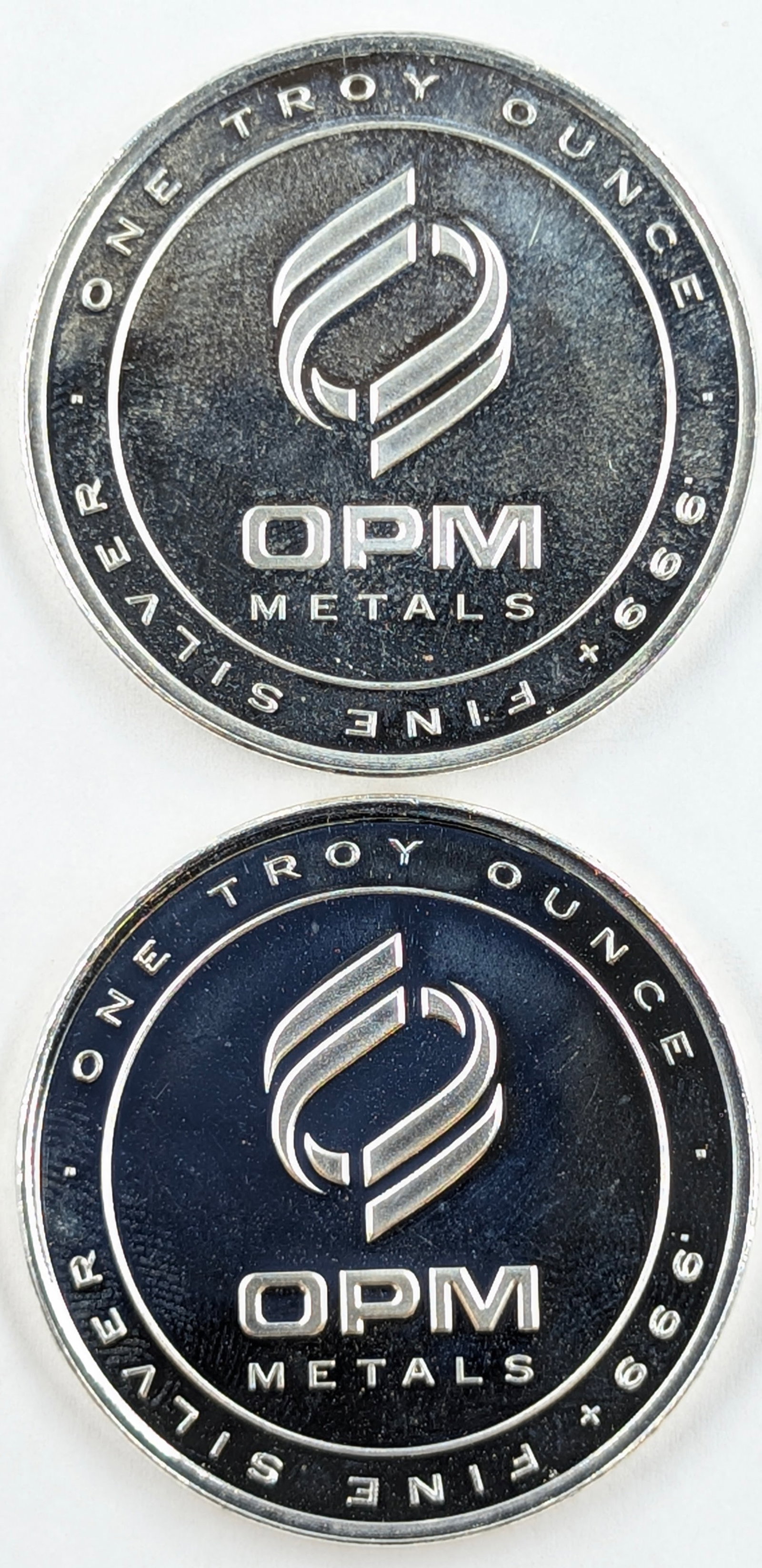 Lot of 2 - 1 Ounce (each) Fine .999 Silver Rounds - OPM: Silver