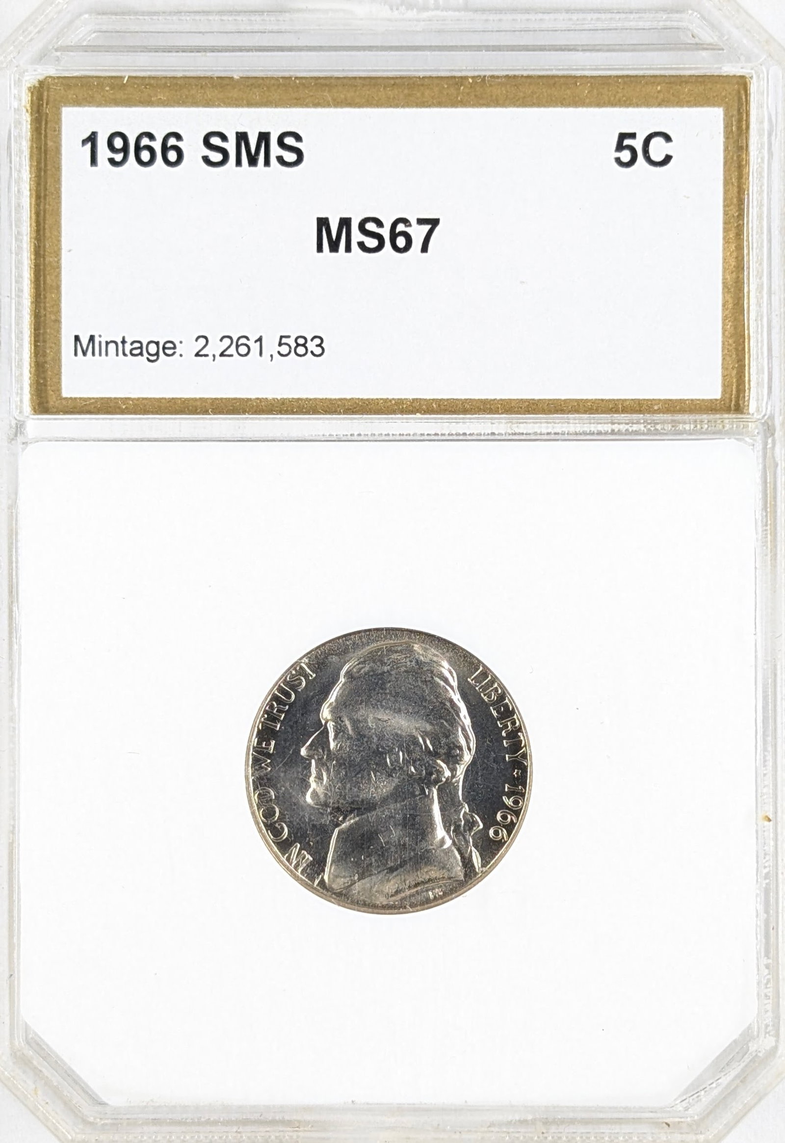 SMS 1966 MS67 Jefferson Nickel: Coin