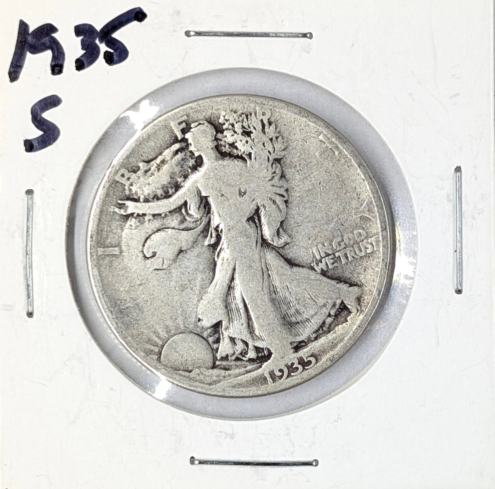 1935-S Silver Walking Liberty Half Dollar: Silver